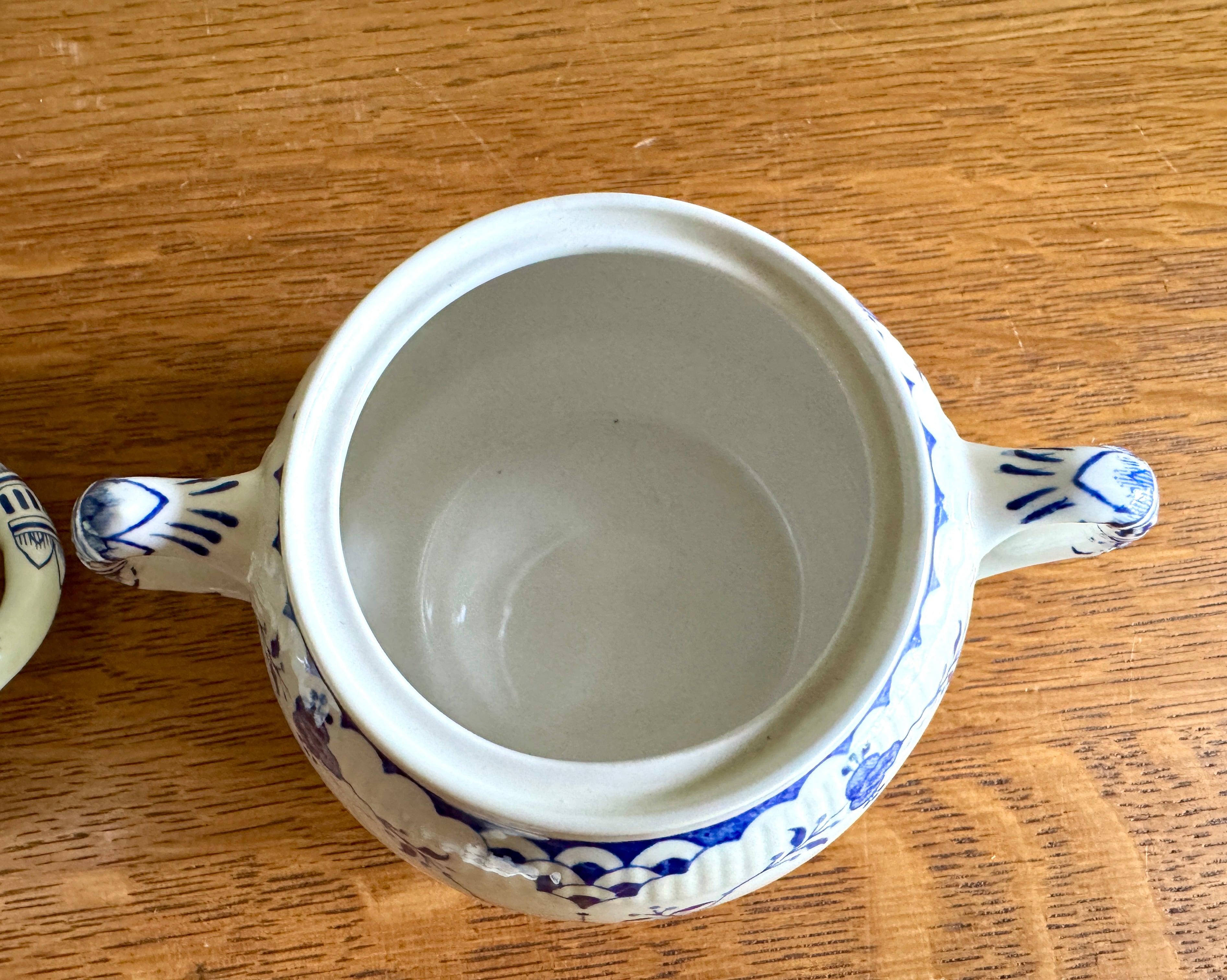 Vtg Denmark Blue Creamer and Sugar Bowl by Furnivals ~ Furnivals Sugar Bowl and Creamer