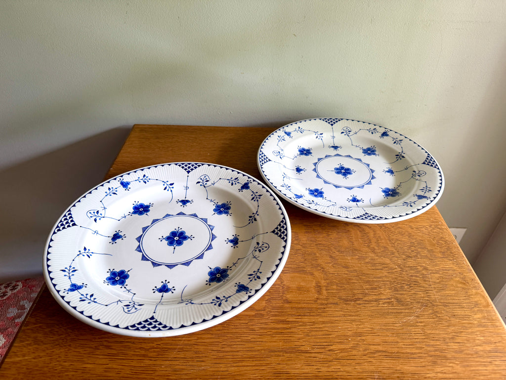 Vtg Denmark Blue Serving Plates by Furnivals and Mason's ~ 12" Furnivals Serving Platters