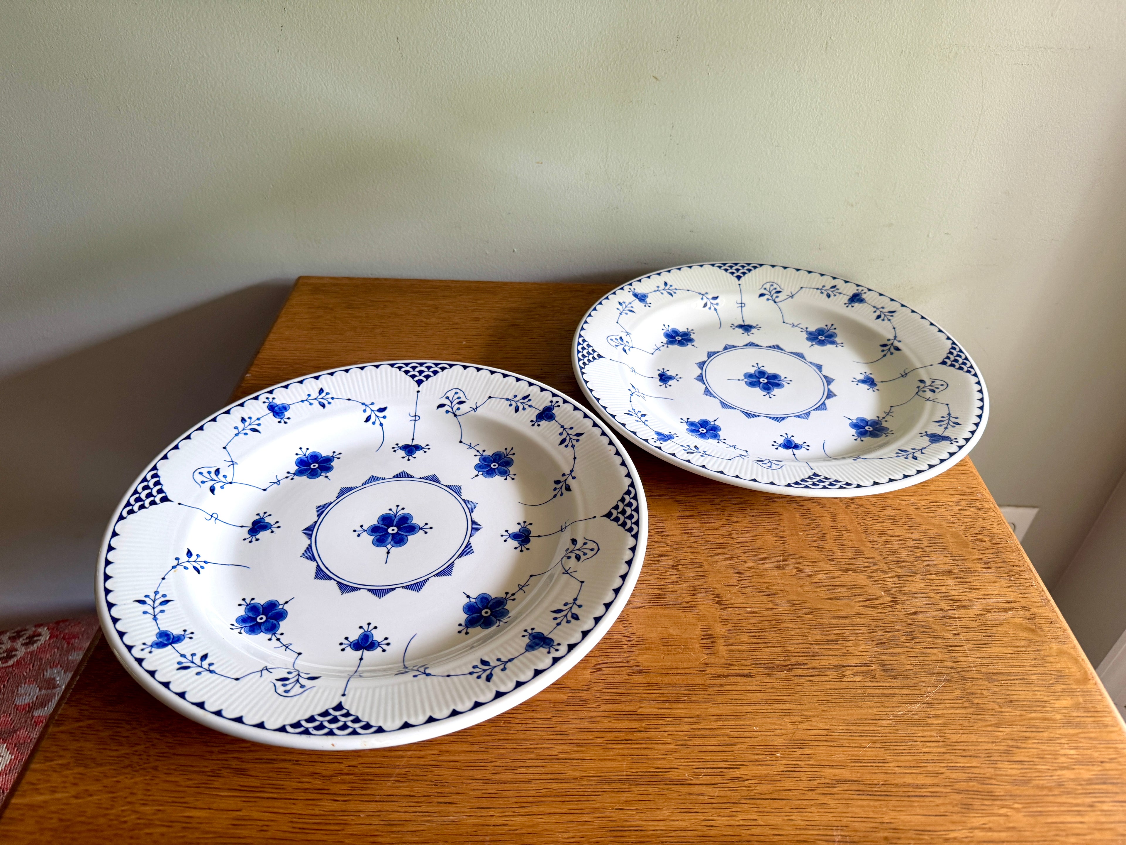 Vtg Denmark Blue Serving Plates by Furnivals and Mason's ~ 12" Furnivals Serving Platters