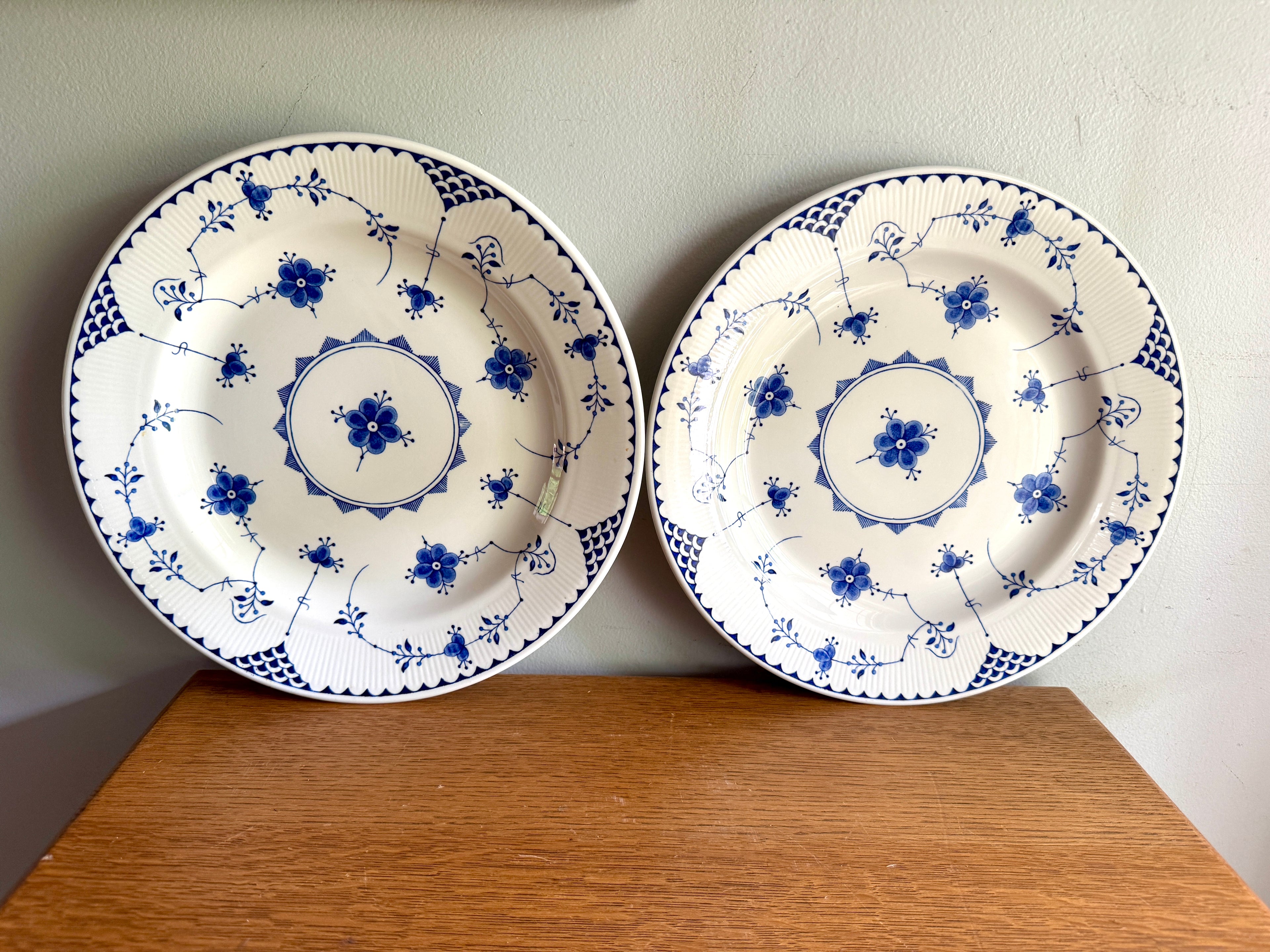 Vtg Denmark Blue Serving Plates by Furnivals and Mason's ~ 12" Furnivals Serving Platters