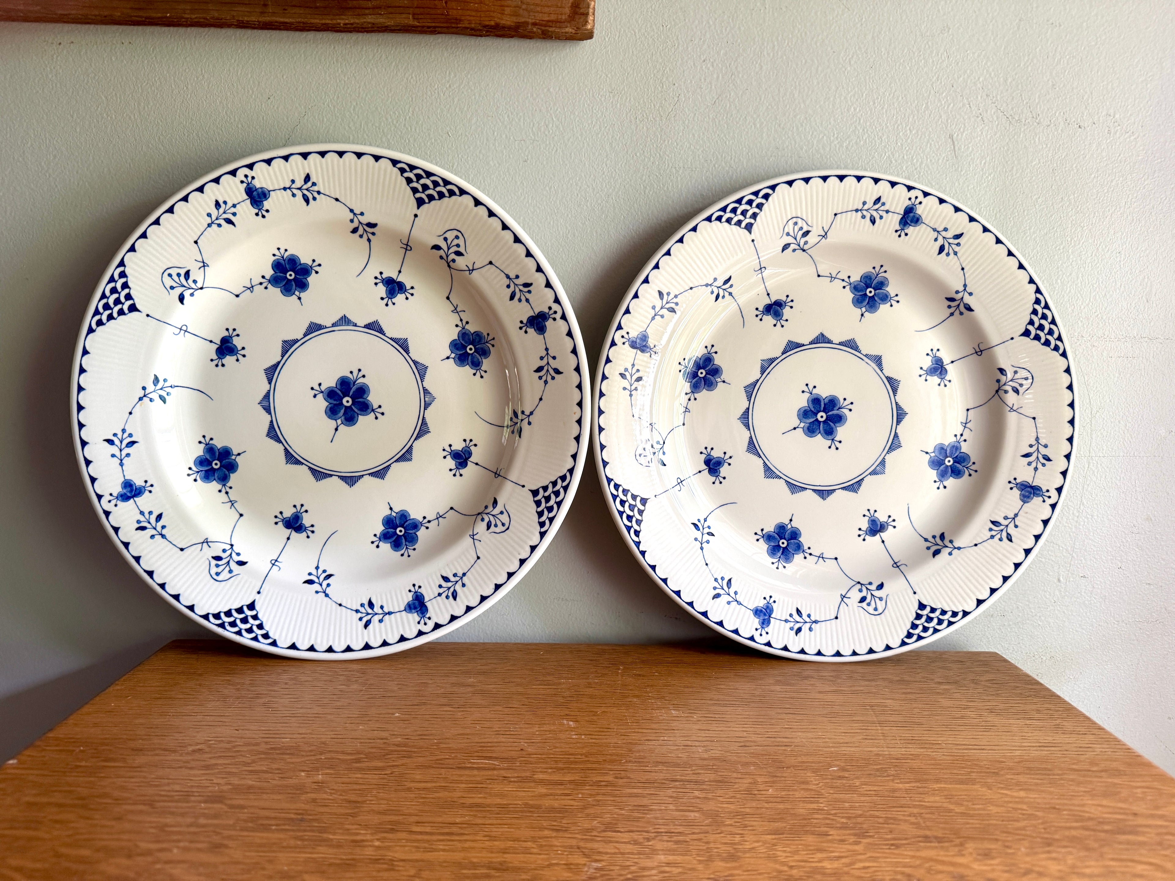 Vtg Denmark Blue Serving Plates by Furnivals and Mason's ~ 12" Furnivals Serving Platters
