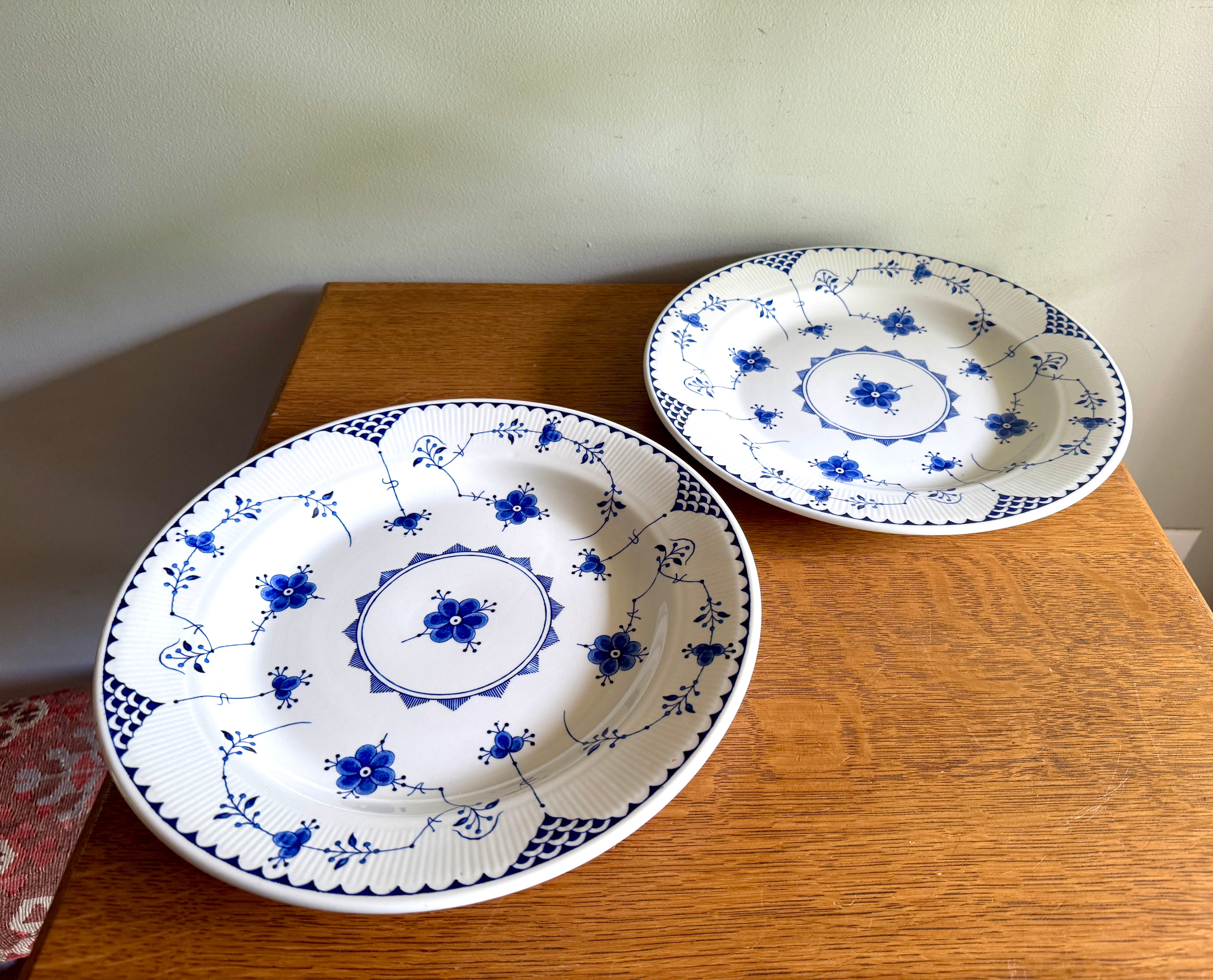 Vtg Denmark Blue Serving Plates by Furnivals and Mason's ~ 12" Furnivals Serving Platters