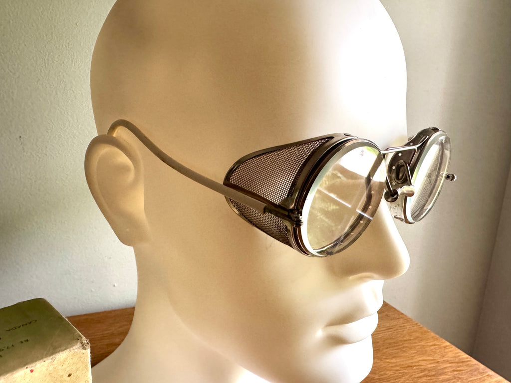 1930's American Optical Spectacle Side Shields Goggles ~ OA Safety/Motoring Glasses