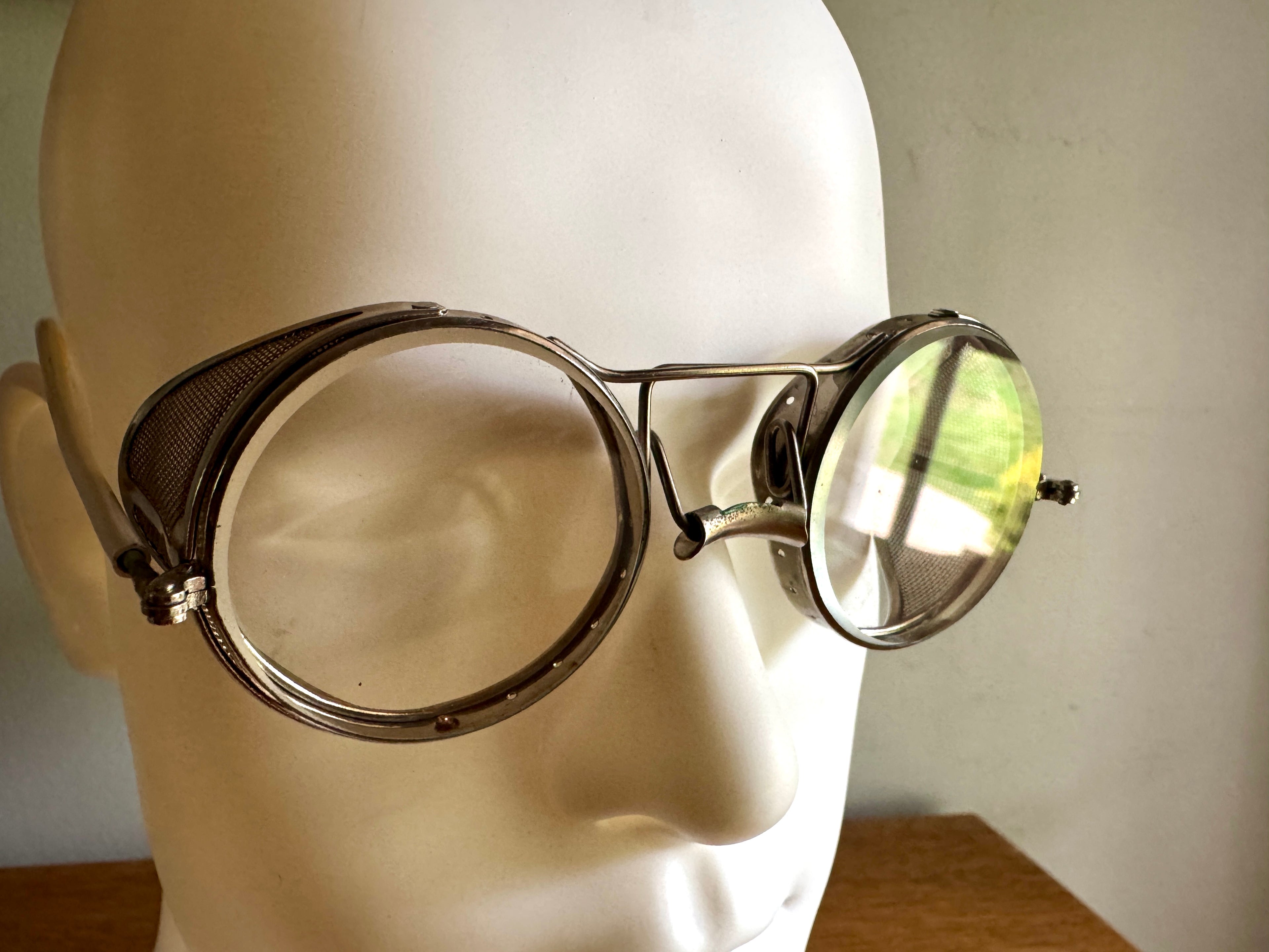 1930's American Optical Spectacle Side Shields Goggles ~ OA Safety/Motoring Glasses