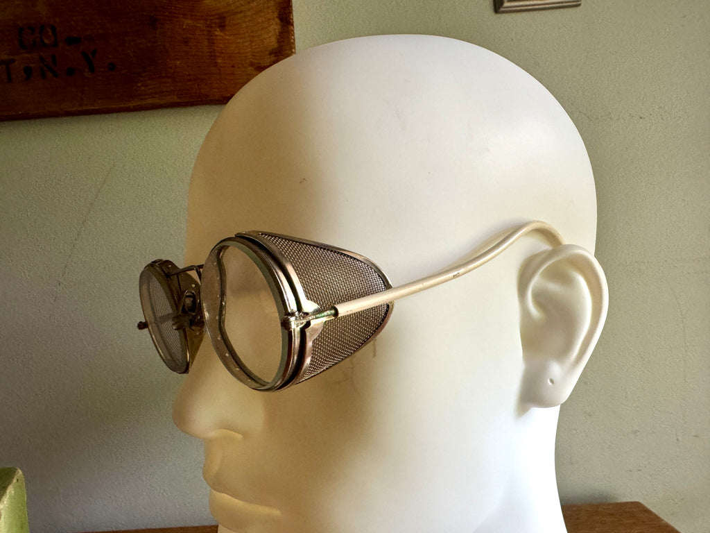 1930's American Optical Spectacle Side Shields Goggles ~ OA Safety/Motoring Glasses