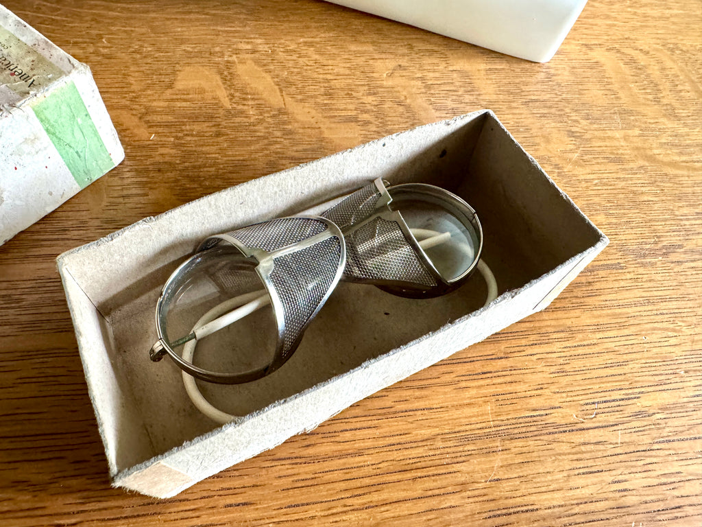1930's American Optical Spectacle Side Shields Goggles ~ OA Safety/Motoring Glasses