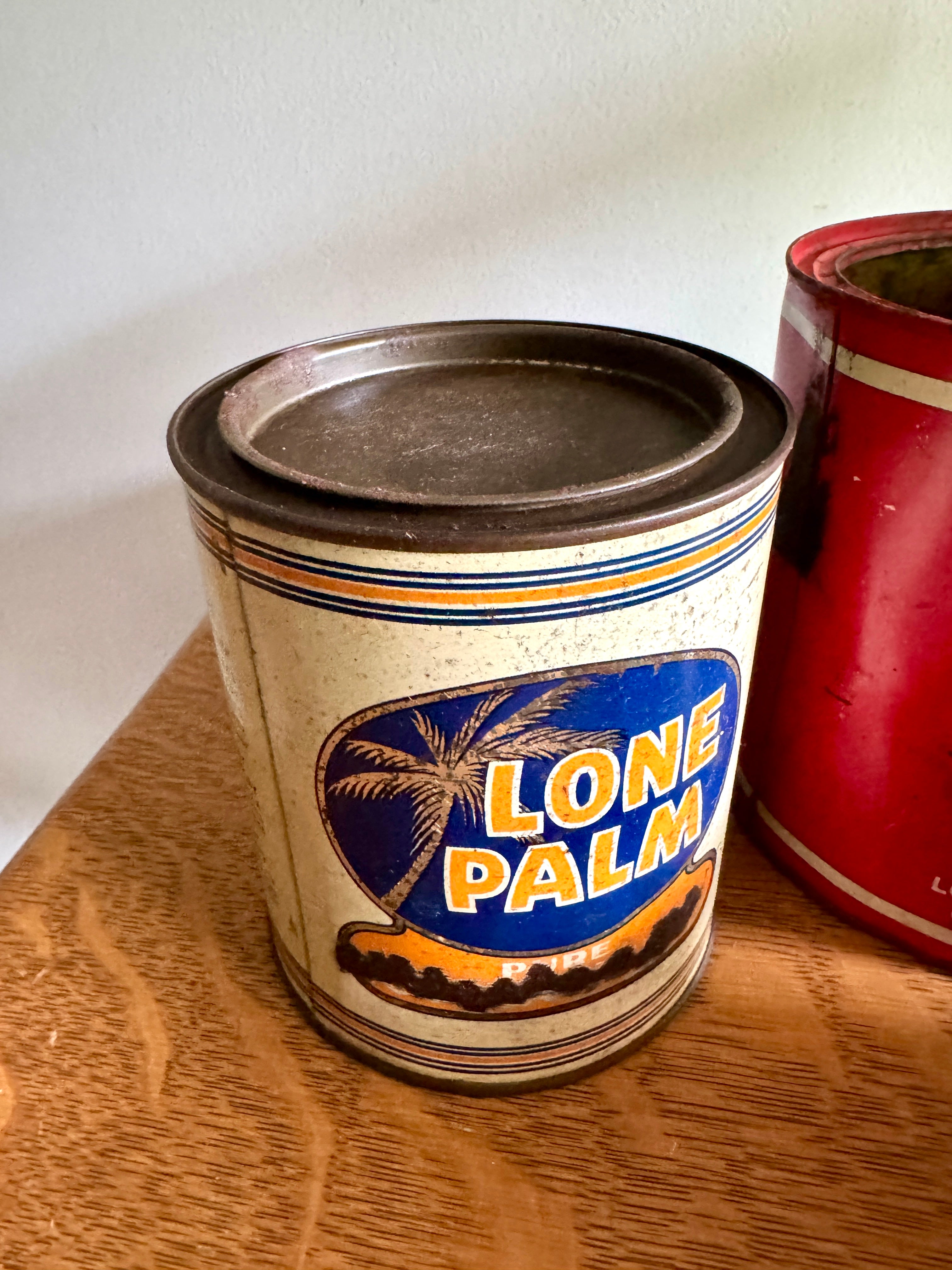 Vtg Lot of 5 Advertisement Tins ~ Prince Albert, Lone Balm, Quaker State, Maxwell House & Mixed Nuts Tins