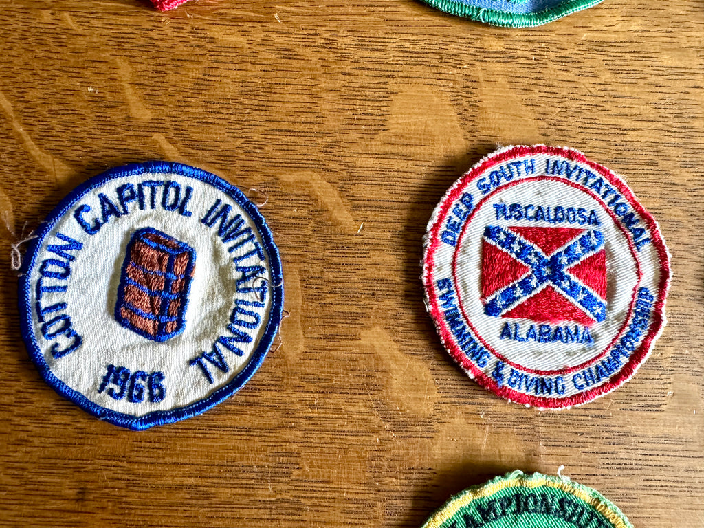 60's & 70's Lot of Swimming Badges ~ Swim Meet Badges Lot of 12