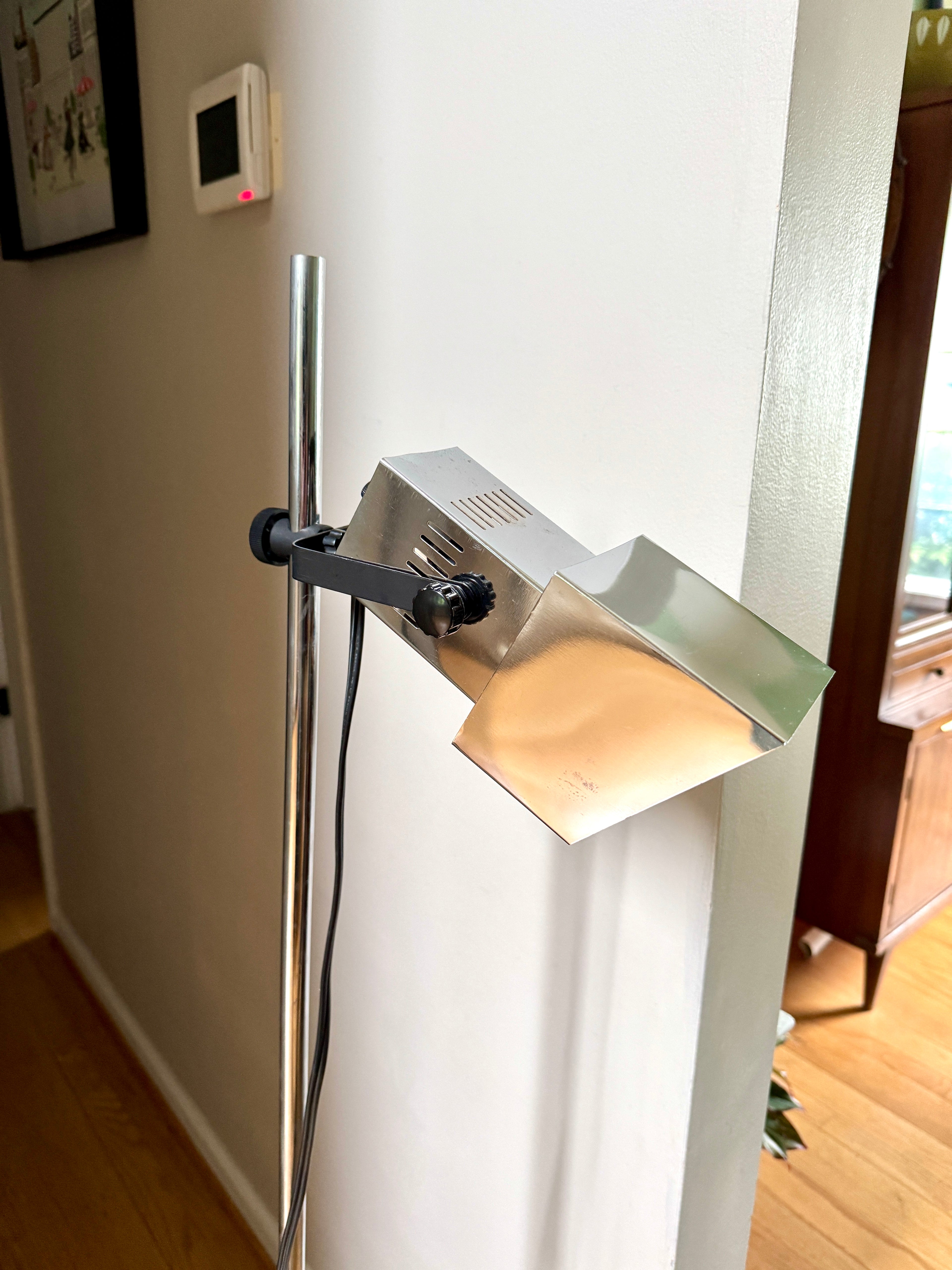 70's Chrome Koch & Lowy Spotlight Style Floor Lamp ~ Stage Light Style Floor Lamp