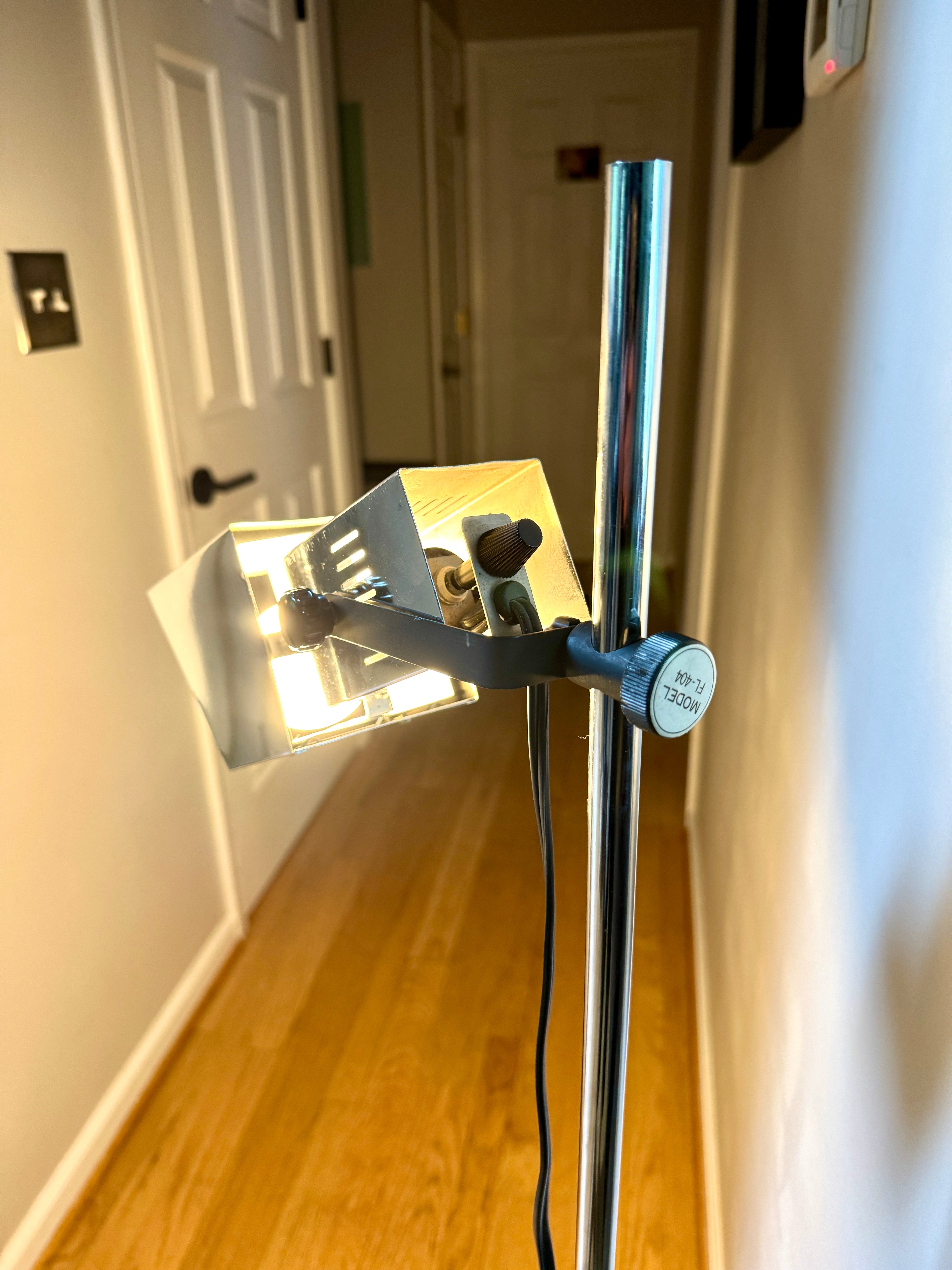 70's Chrome Koch & Lowy Spotlight Style Floor Lamp ~ Stage Light Style Floor Lamp