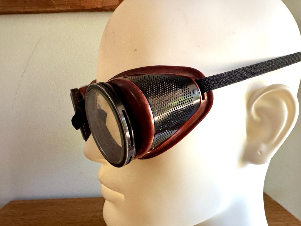 Vtg American Optical Duralite Coverglas Goggles ~ Vtg Bakelite Safety Glasses