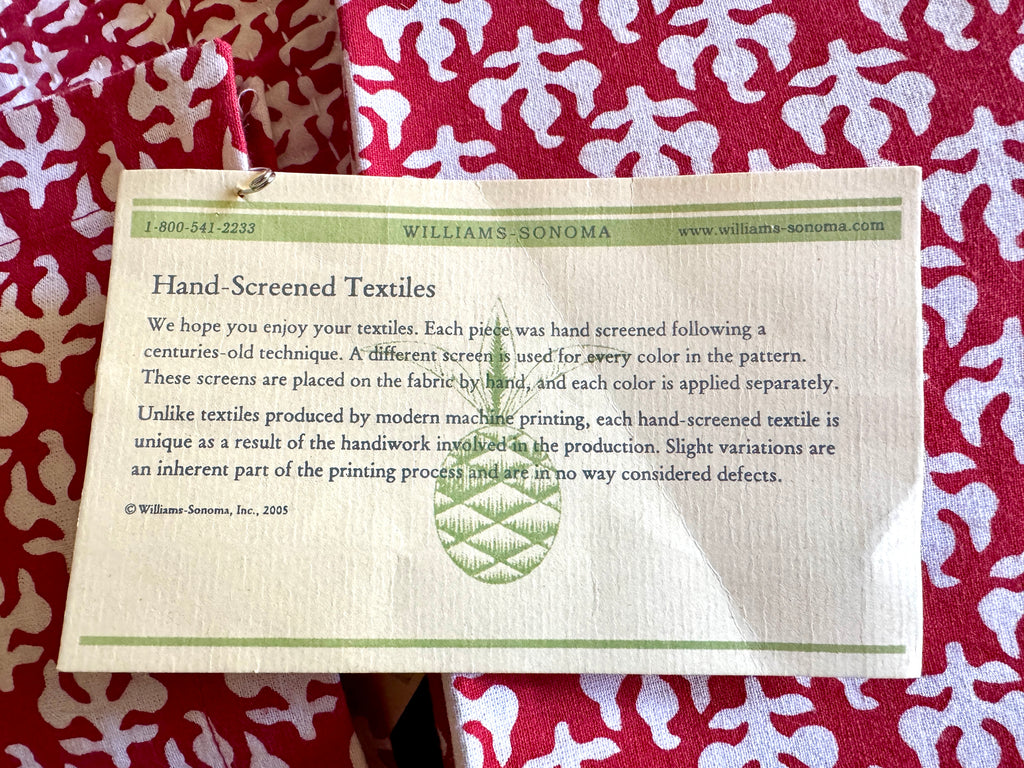 2005 William and Sonoma 4 Cloth Napkins and Matching Table Runner (deadstock)