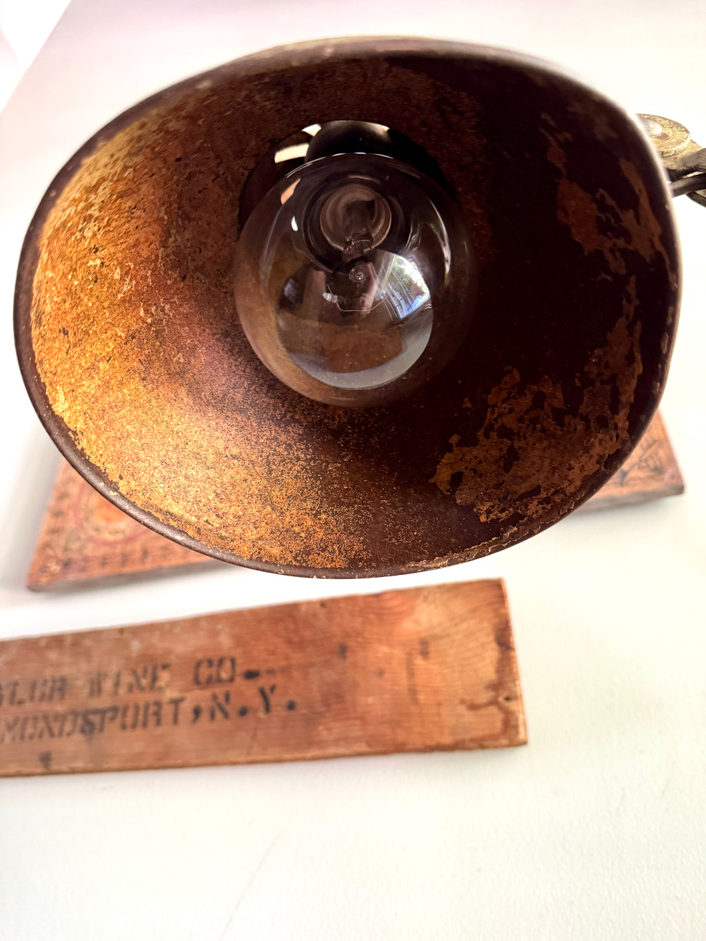 1950s Industrial Screw On Adjustable Task Desk Lamp by Fostoria American Design ~ Distressed Shop Lamp