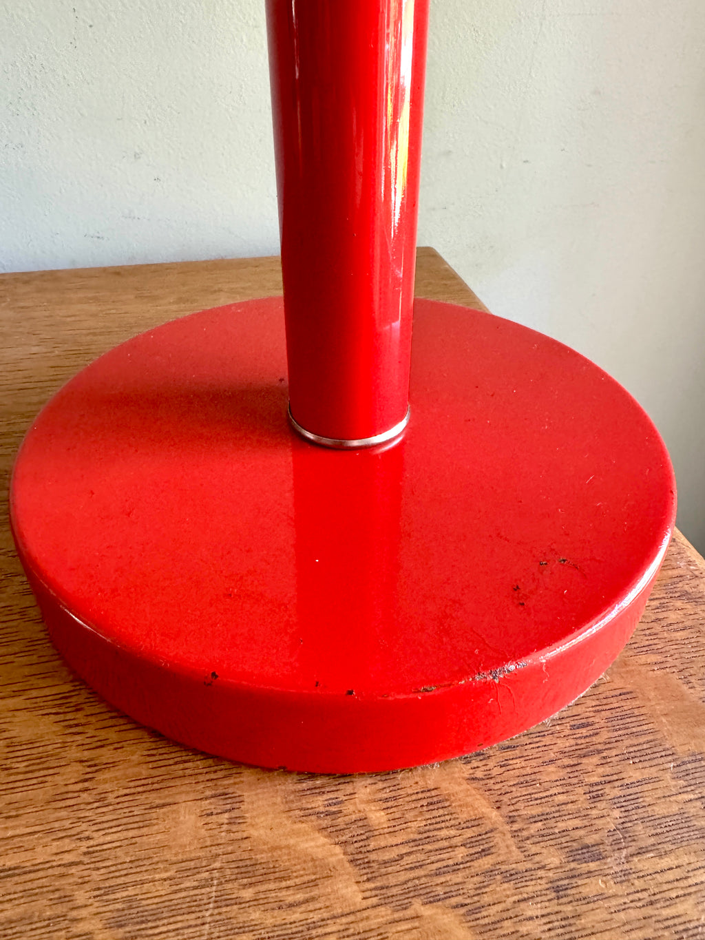 Vtg Alsy MCM Metal Adjustable Gooseneck Flex Red Desk Table Lamp ~ Alsy Red Modernist Desk Lamp