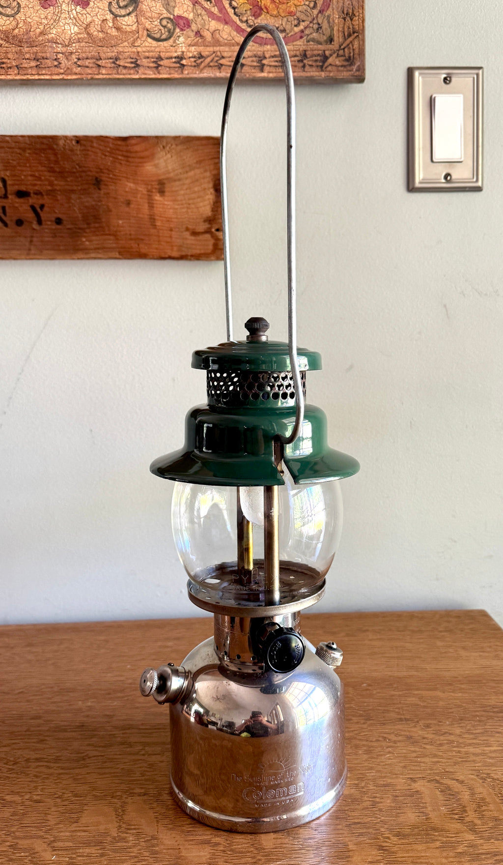 1950's Coleman Model 242C Nickel Plated Camping Lantern ~ Coleman Nickel 242C Single Mantle Lantern