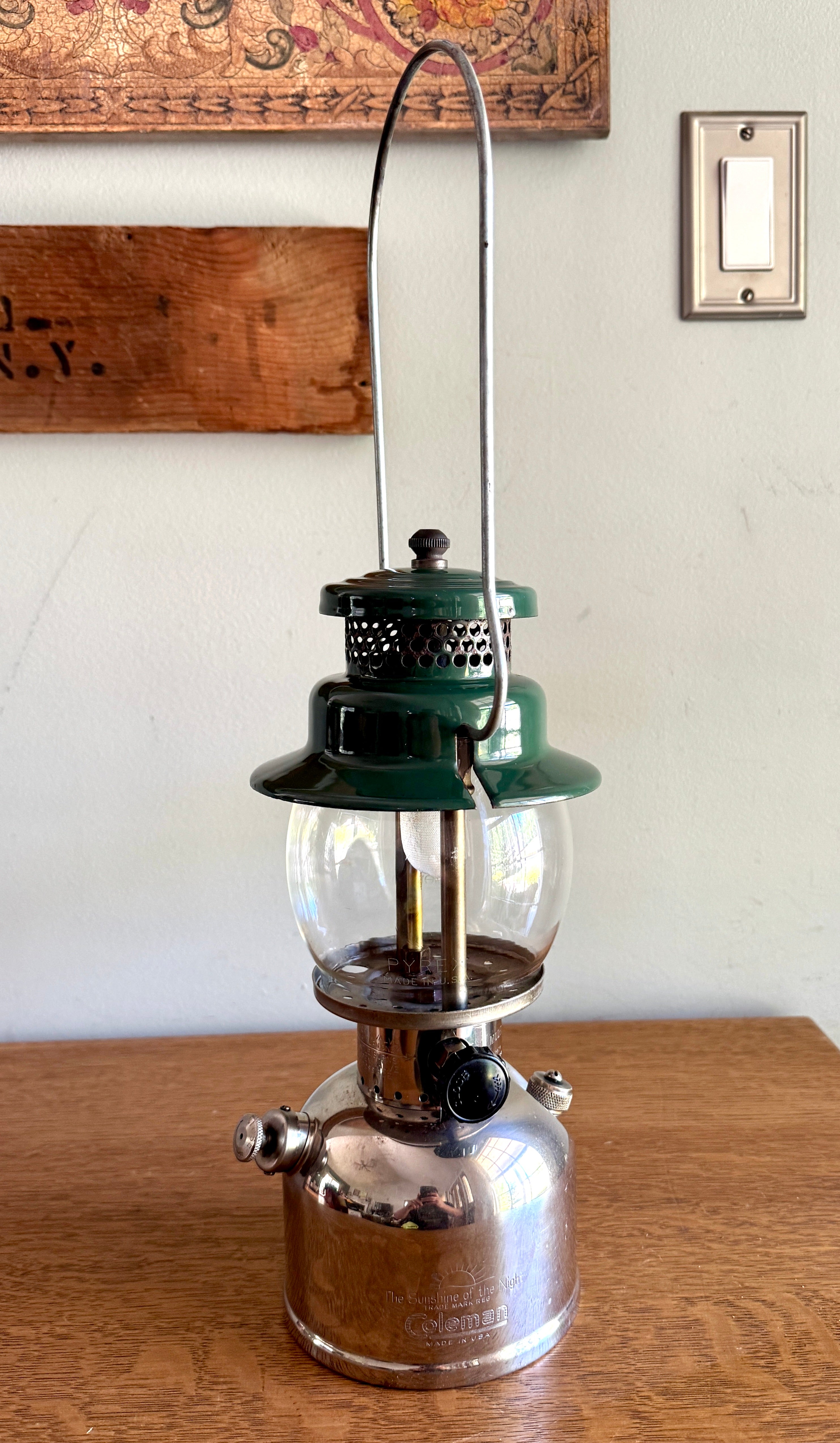 1950's Coleman Model 242C Nickel Plated Camping Lantern ~ Coleman Nickel 242C Single Mantle Lantern