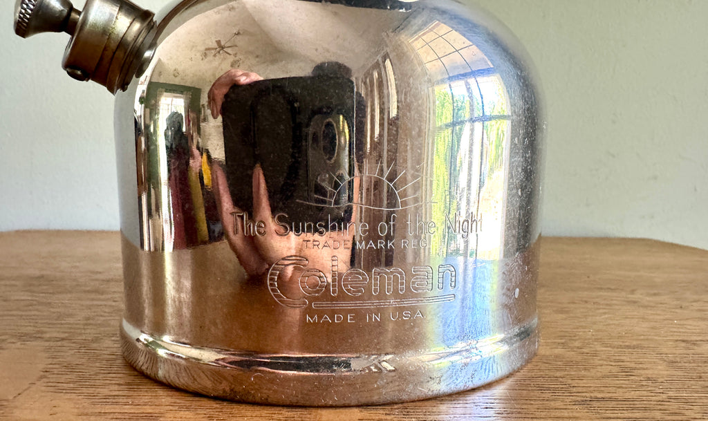 1950's Coleman Model 242C Nickel Plated Camping Lantern ~ Coleman Nickel 242C Single Mantle Lantern