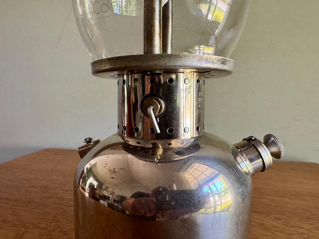 1950's Coleman Model 242C Nickel Plated Camping Lantern ~ Coleman Nickel 242C Single Mantle Lantern