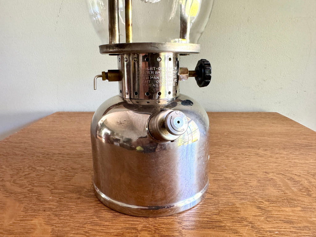 1950's Coleman Model 242C Nickel Plated Camping Lantern ~ Coleman Nickel 242C Single Mantle Lantern