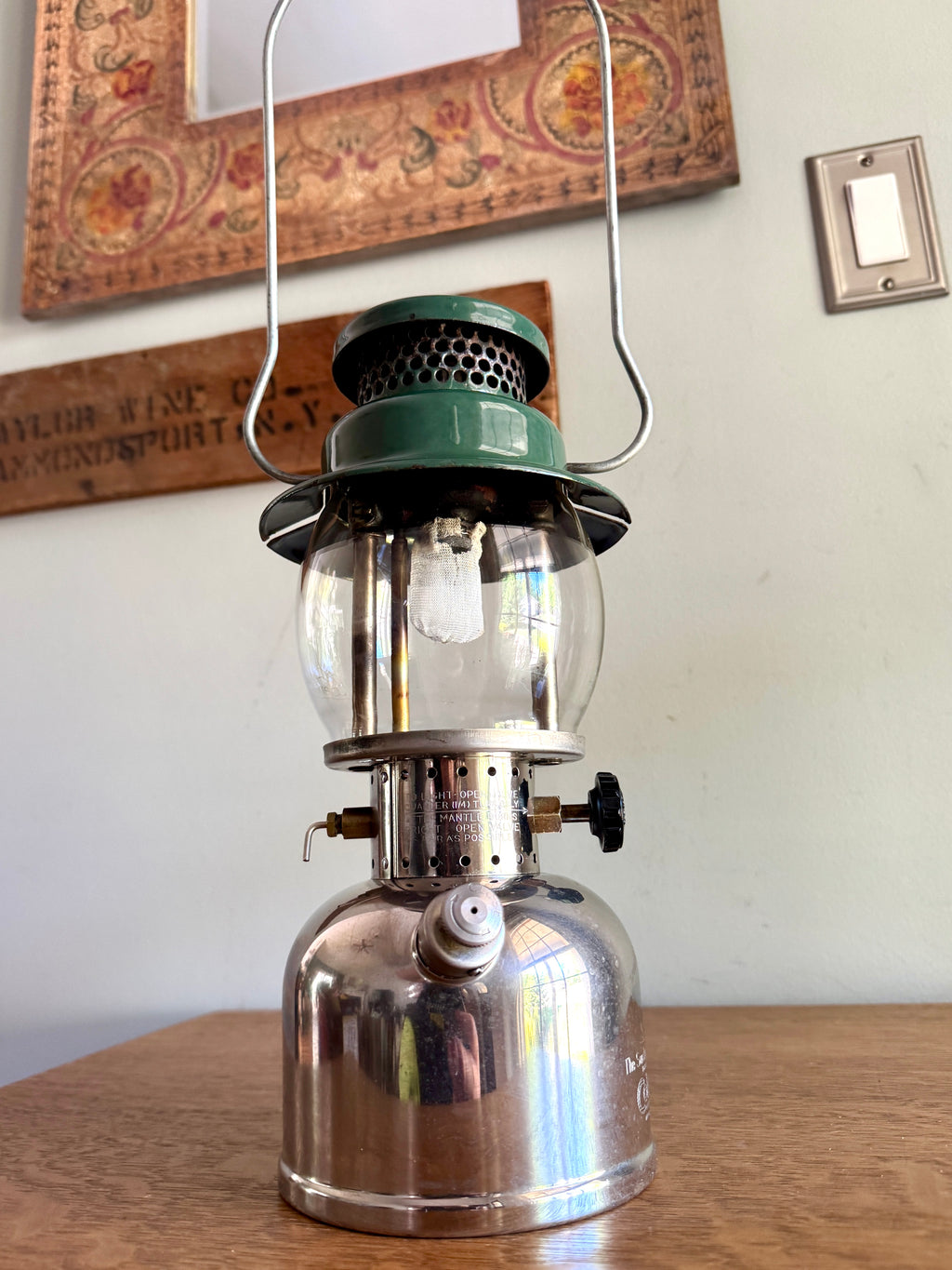 1950's Coleman Model 242C Nickel Plated Camping Lantern ~ Coleman Nickel 242C Single Mantle Lantern