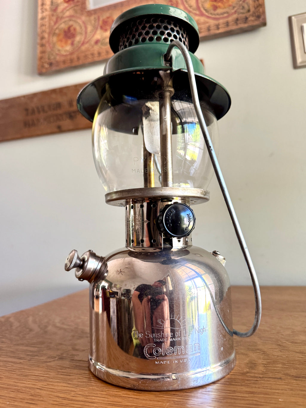 1950's Coleman Model 242C Nickel Plated Camping Lantern ~ Coleman Nickel 242C Single Mantle Lantern