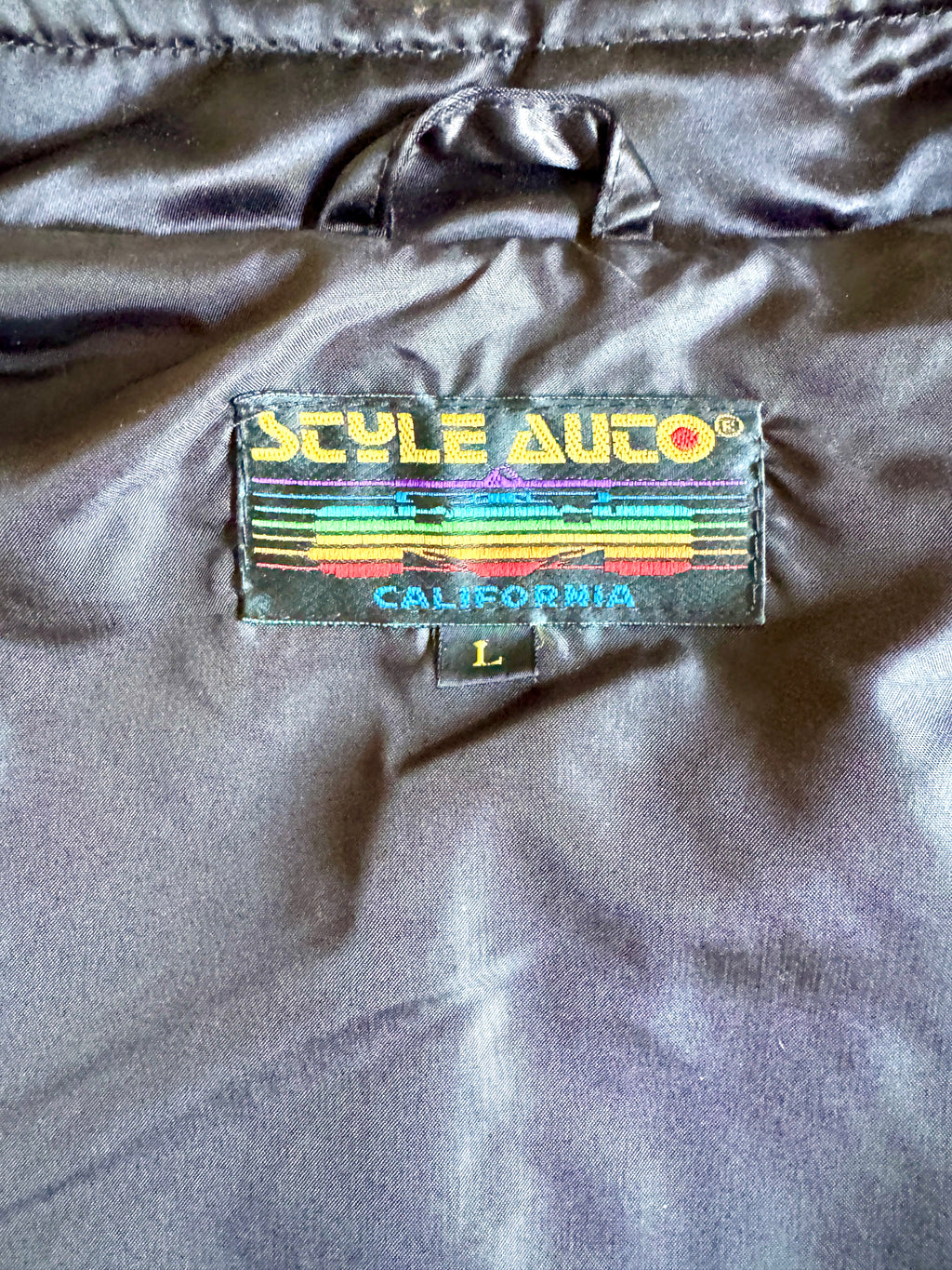 Vtg Porsche Satin Racing Bomber Jacket ~ Black Style Auto Competition Porsche Jacket ~ Size L