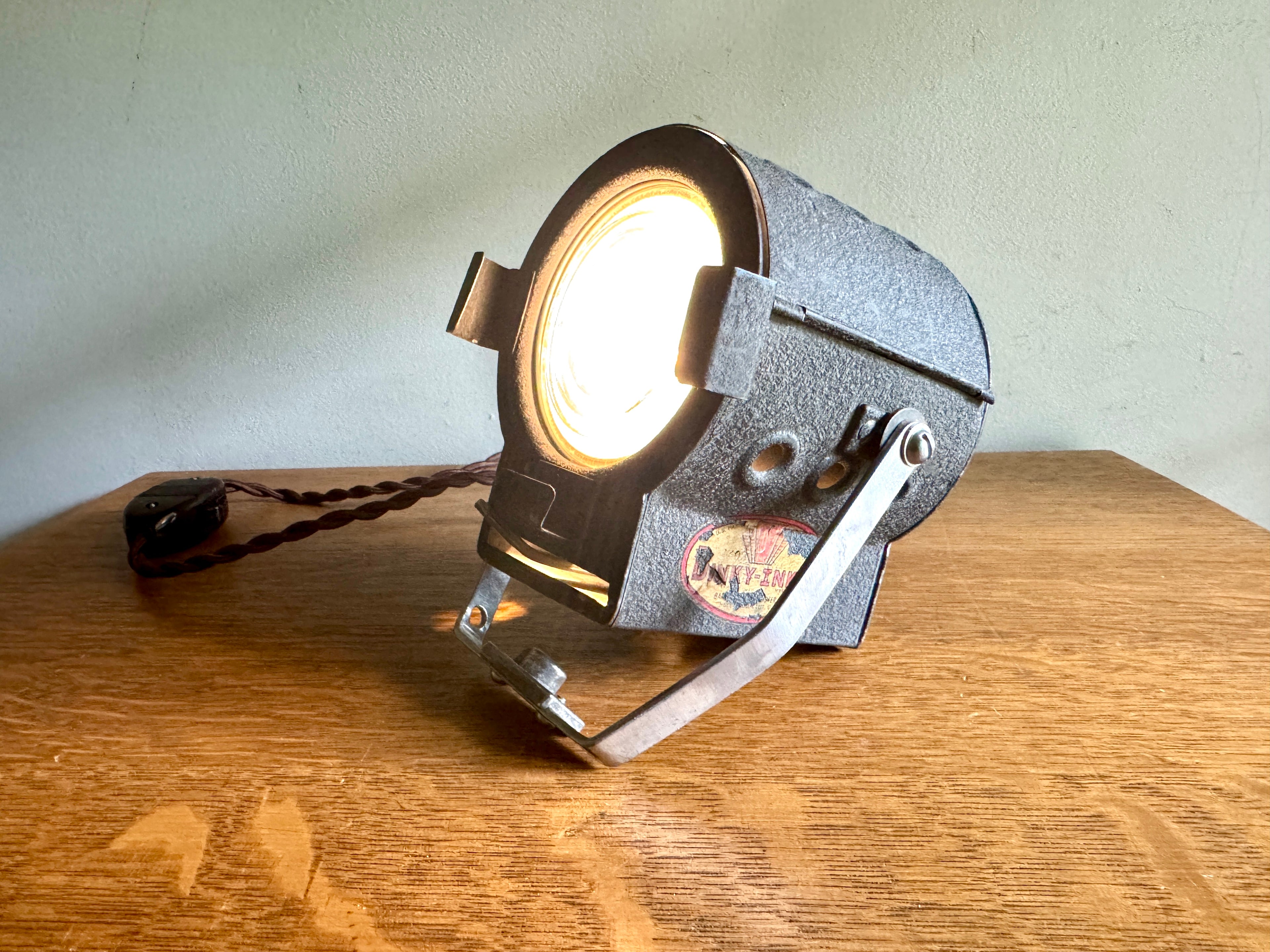 Vtg Dinkie Inkie Stage Spot Light ~ Rewired Repurposed Stage Light