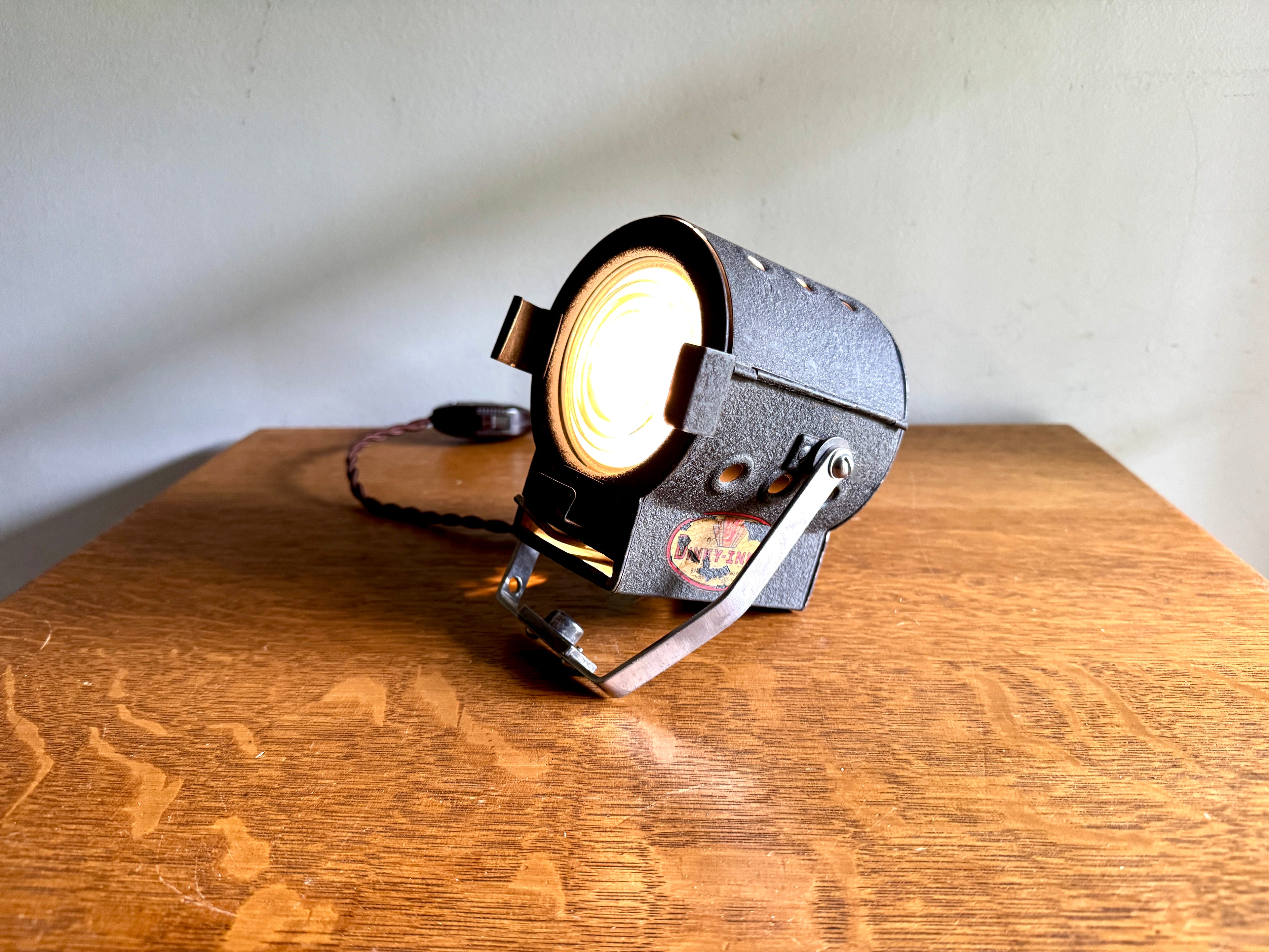 Vtg Dinkie Inkie Stage Spot Light ~ Rewired Repurposed Stage Light