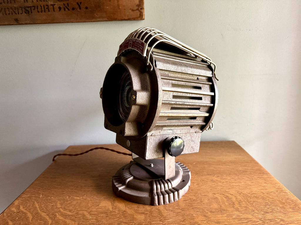 1950s Repurposed Bantam Super Spot Theatre Light by Golde Mfg. Co. Chicago ~ Stage Light Desk Lamp