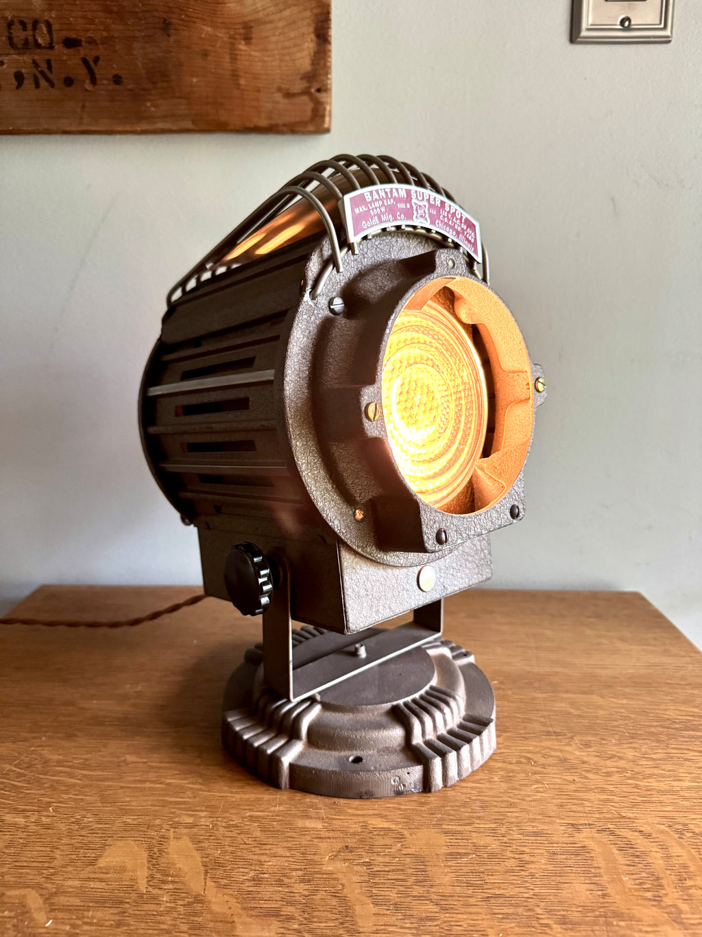 1950s Repurposed Bantam Super Spot Theatre Light by Golde Mfg. Co. Chicago ~ Stage Light Desk Lamp