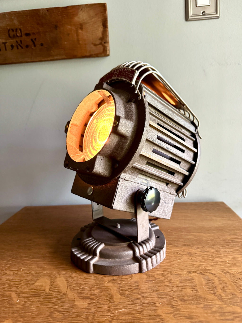 1950s Repurposed Bantam Super Spot Theatre Light by Golde Mfg. Co. Chicago ~ Stage Light Desk Lamp