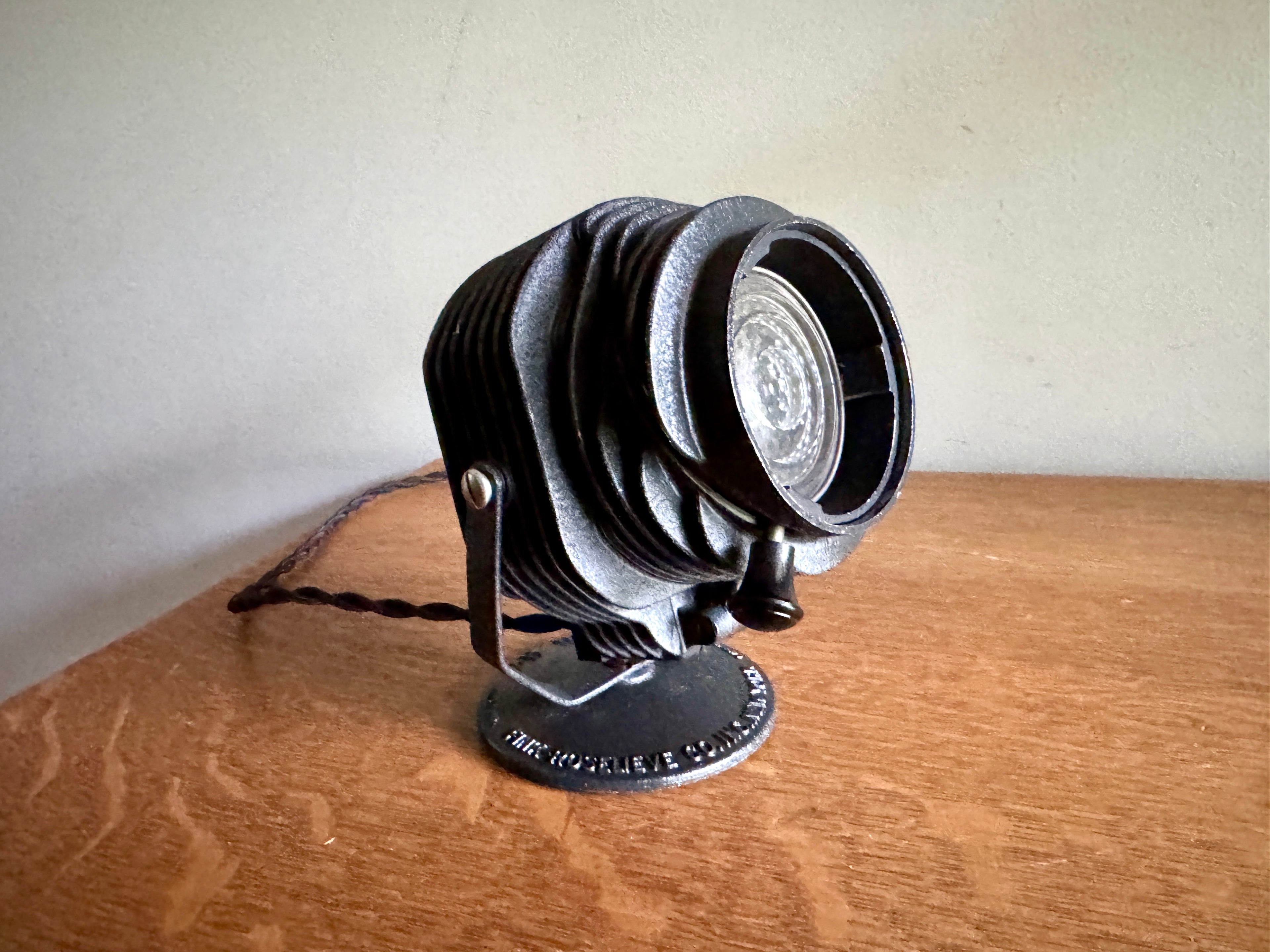 Vtg Fink Roselieve Hi-Spot Fresnel Lamp ~ Rewired Fink Roselieve Spot Lamp Desk Lamp