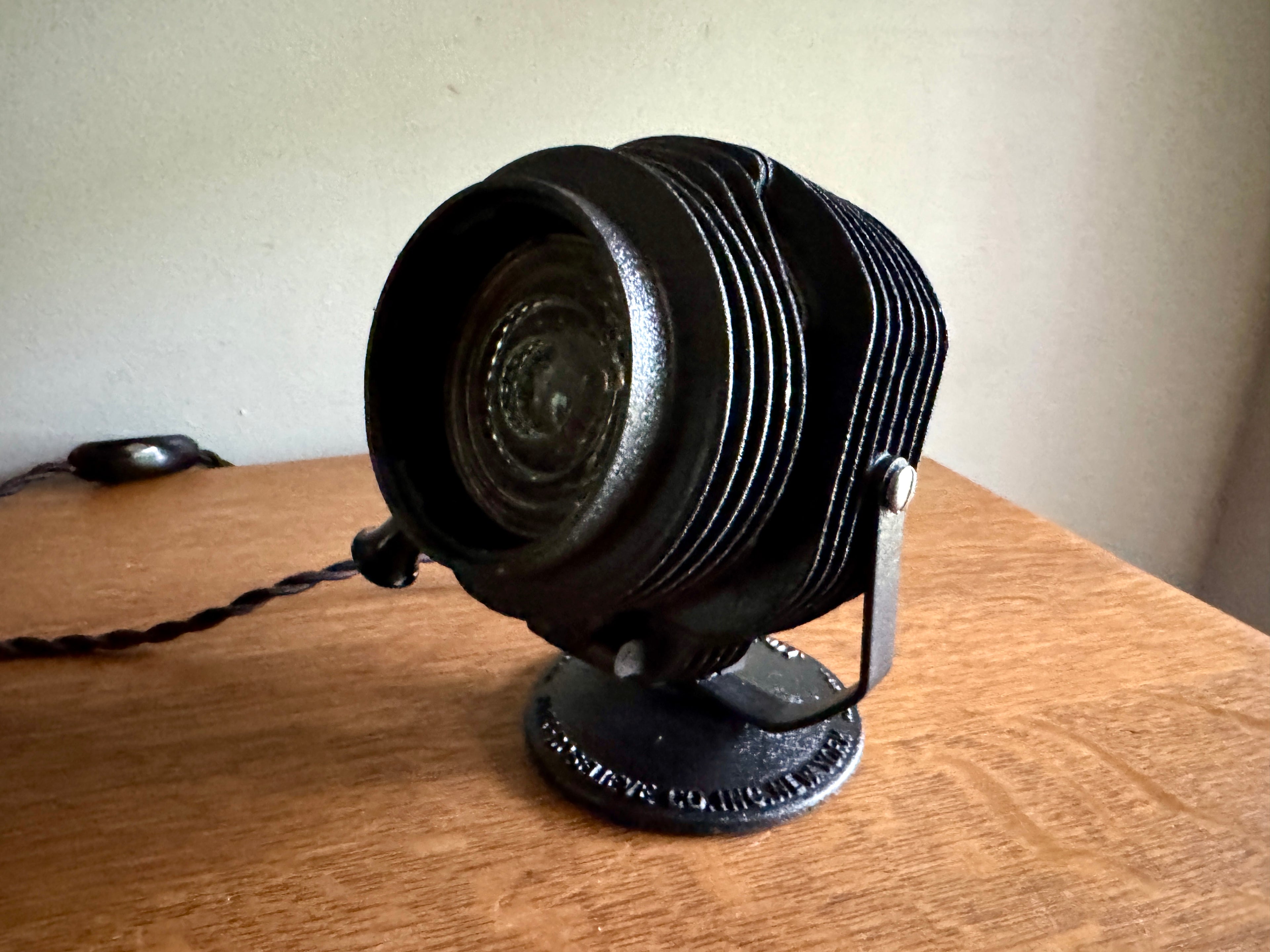 Vtg Fink Roselieve Hi-Spot Fresnel Lamp ~ Rewired Fink Roselieve Spot Lamp Desk Lamp