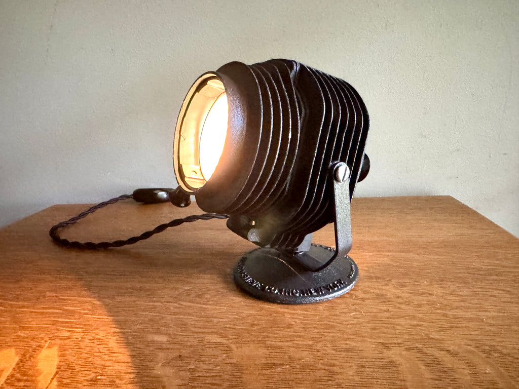 Vtg Fink Roselieve Hi-Spot Fresnel Lamp ~ Rewired Fink Roselieve Spot Lamp Desk Lamp