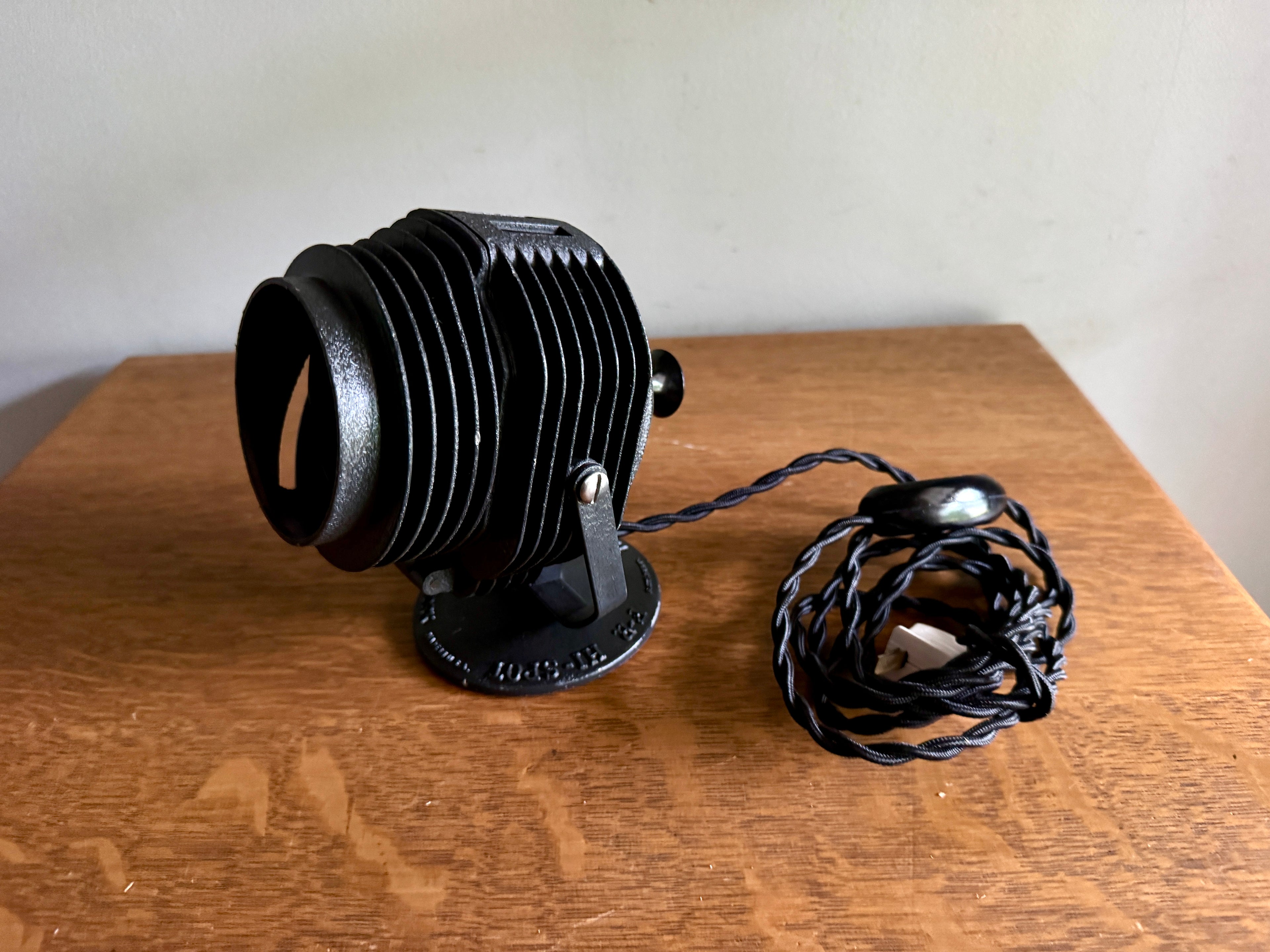Vtg Fink Roselieve Hi-Spot Fresnel Lamp ~ Rewired Fink Roselieve Spot Lamp Desk Lamp