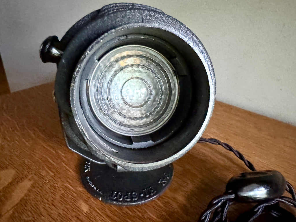 Vtg Fink Roselieve Hi-Spot Fresnel Lamp ~ Rewired Fink Roselieve Spot Lamp Desk Lamp