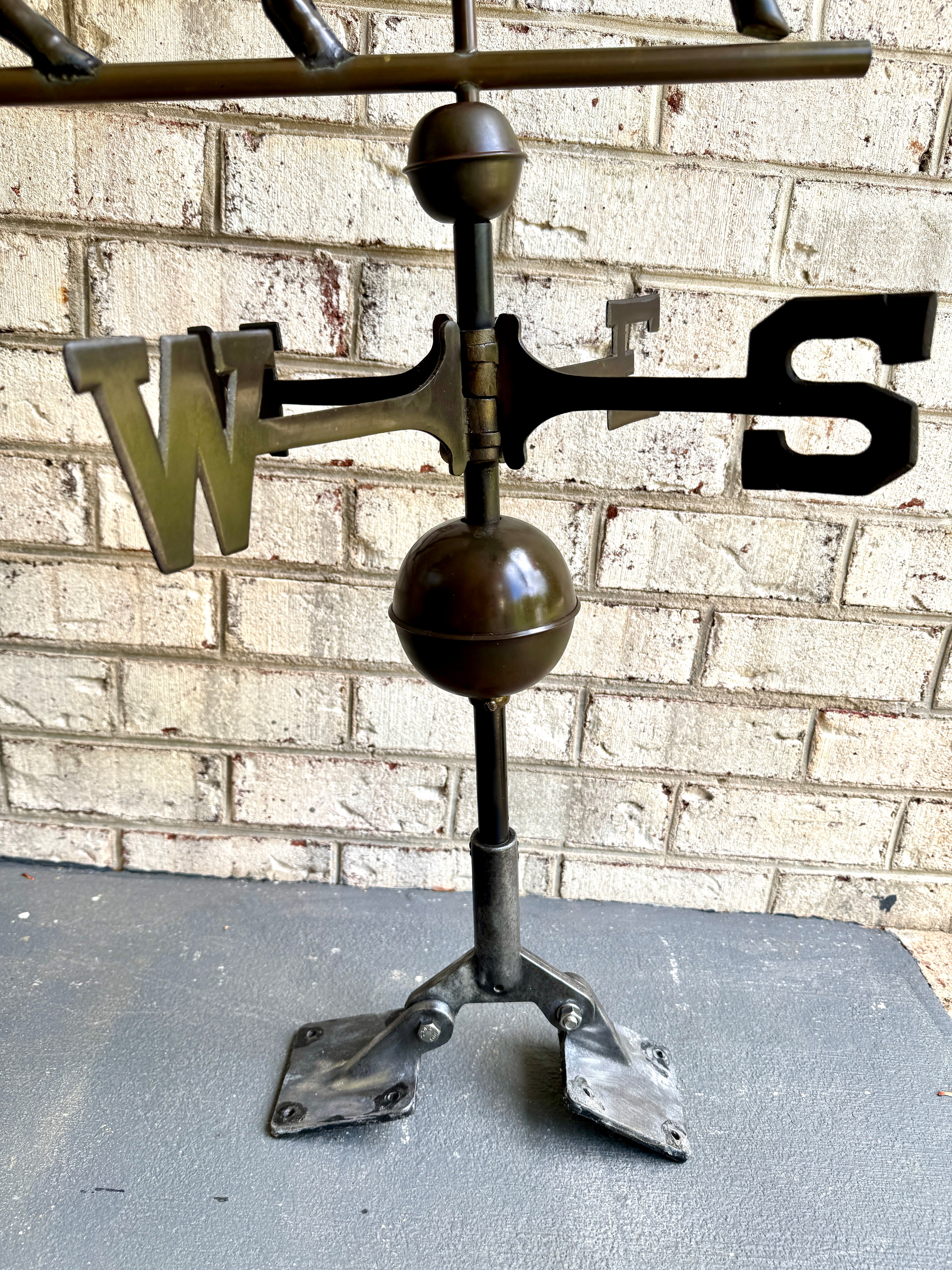 Vtg Copper Moose 3 Dimensional Weathervane ~ Large Moose Copper Patina Weathervane