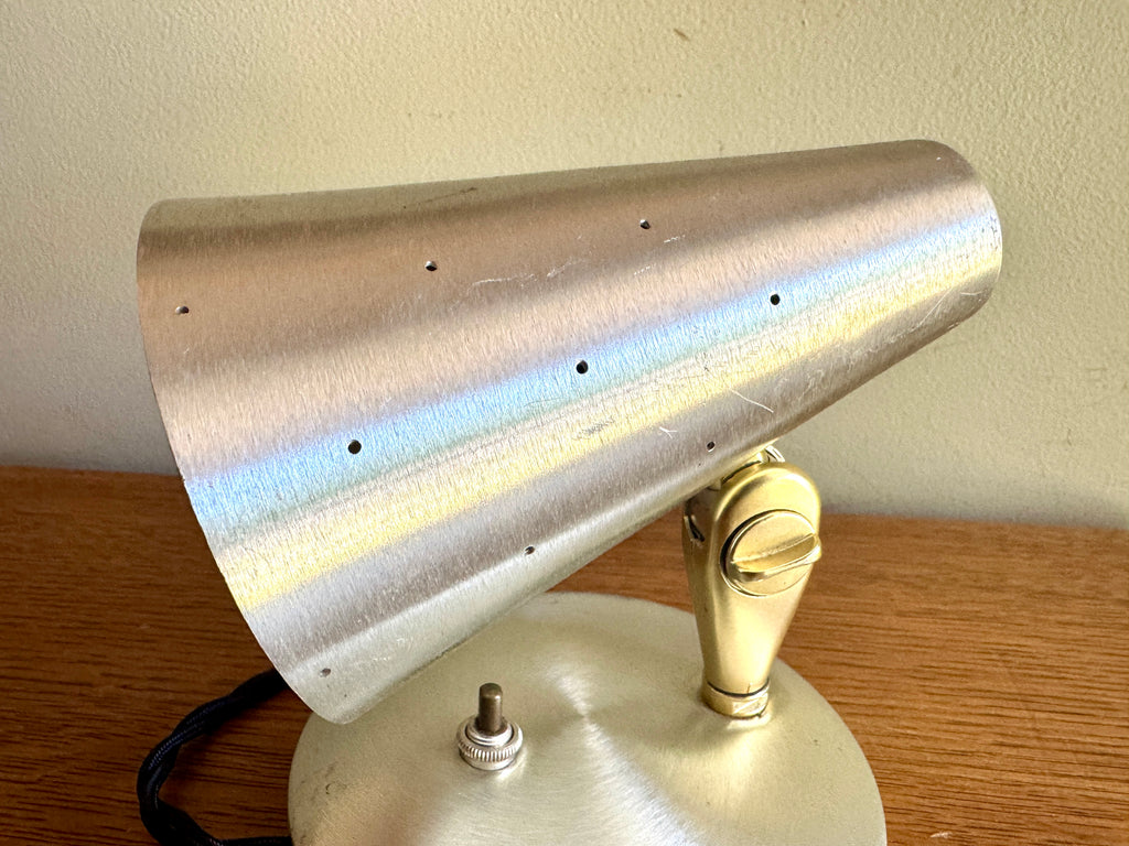 Vtg Mid-Century Modern Swivel Cone Wall Light Lamp Sconce ~ Silver tone Mcm Wall Sconce