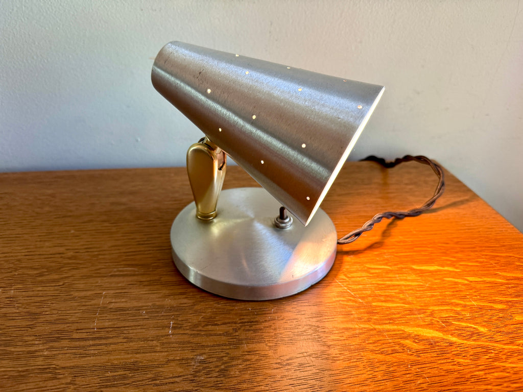 Vtg Mid-Century Modern Swivel Cone Wall Light Lamp Sconce ~ Silver tone Mcm Wall Sconce