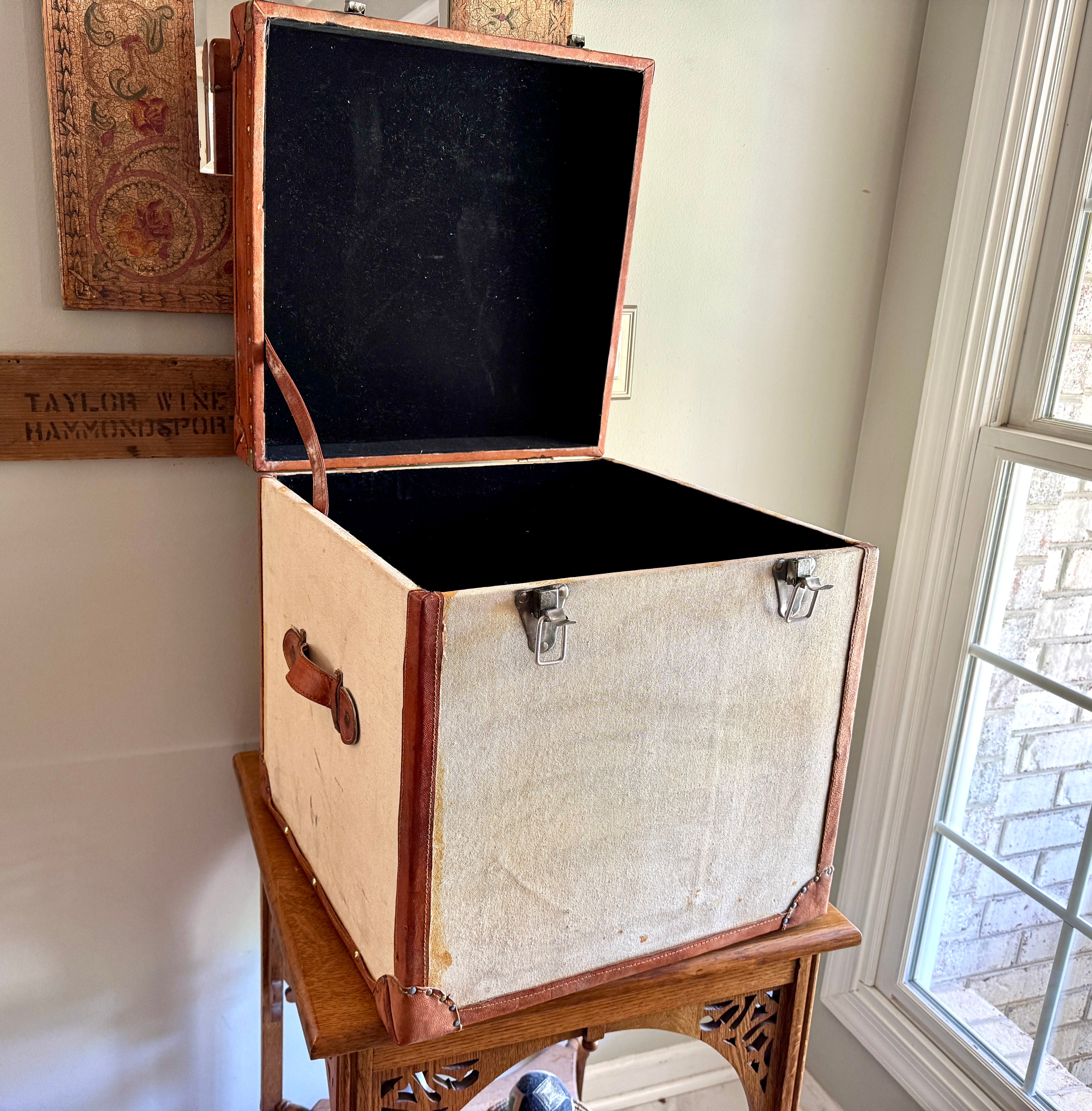 Vtg Grand Hotel Travel Trunk Steamer Chest ~ Decorative Wood Collectible Storage Box