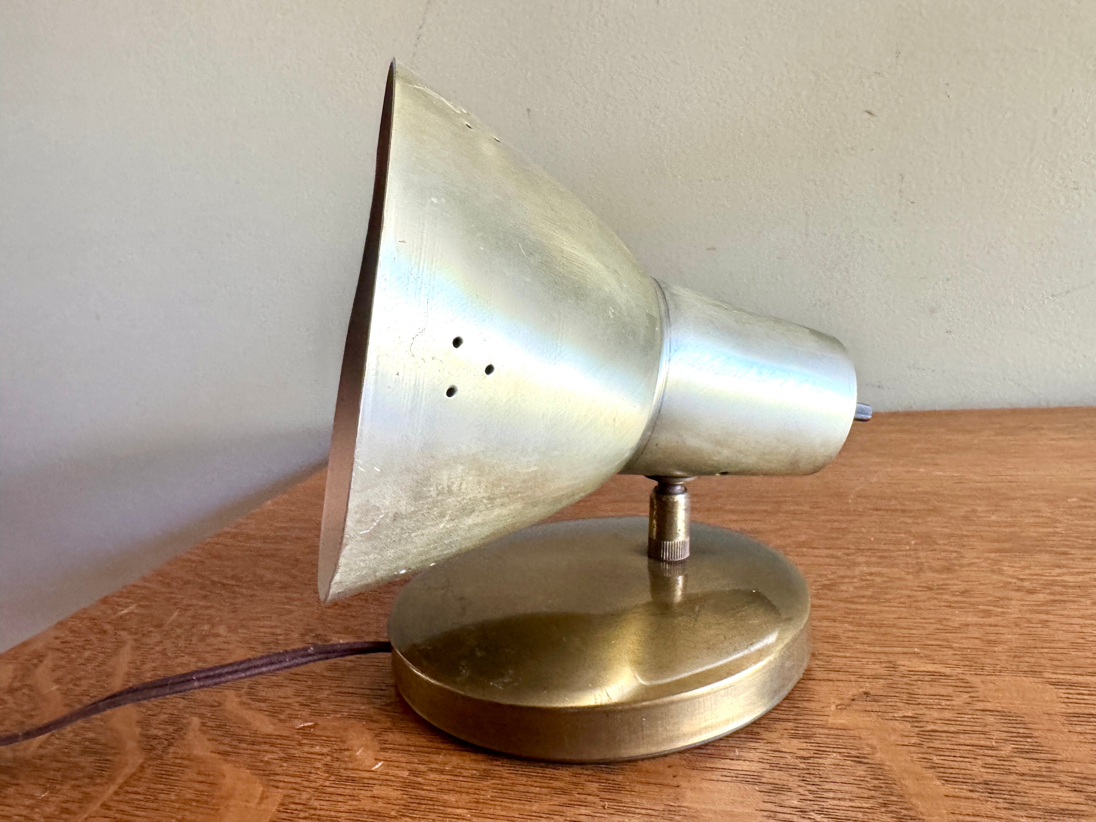 Vtg Mid-Century Modern Swivel Cone Wall Light Lamp Sconce ~ Silver tone Mcm Wall Sconce (Copy)