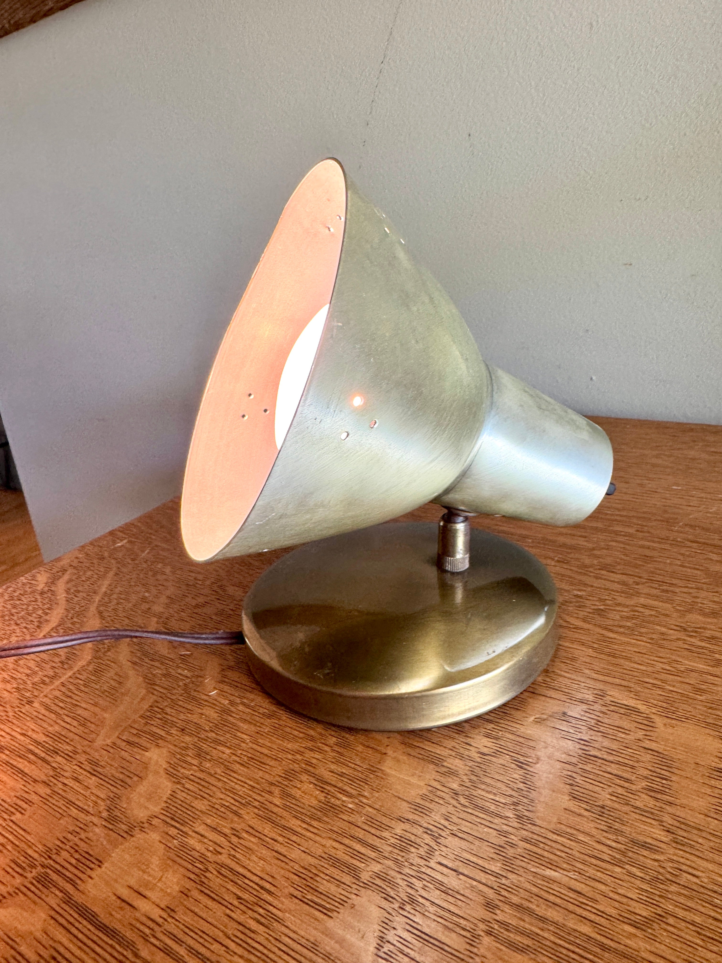 Vtg Mid-Century Modern Swivel Cone Wall Light Lamp Sconce ~ Silver tone Mcm Wall Sconce (Copy)