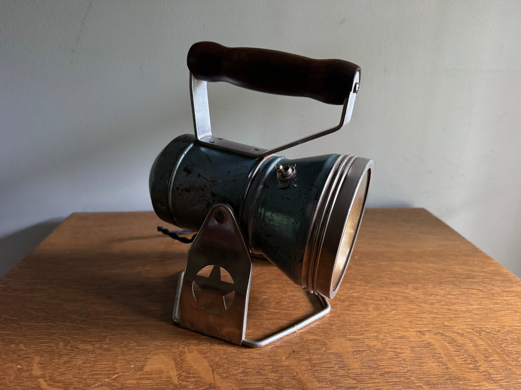 Vtg Blue Metal Railroad Lantern from Star Headlight & Lantern Co. Lamp ~ Upcycled Lamp