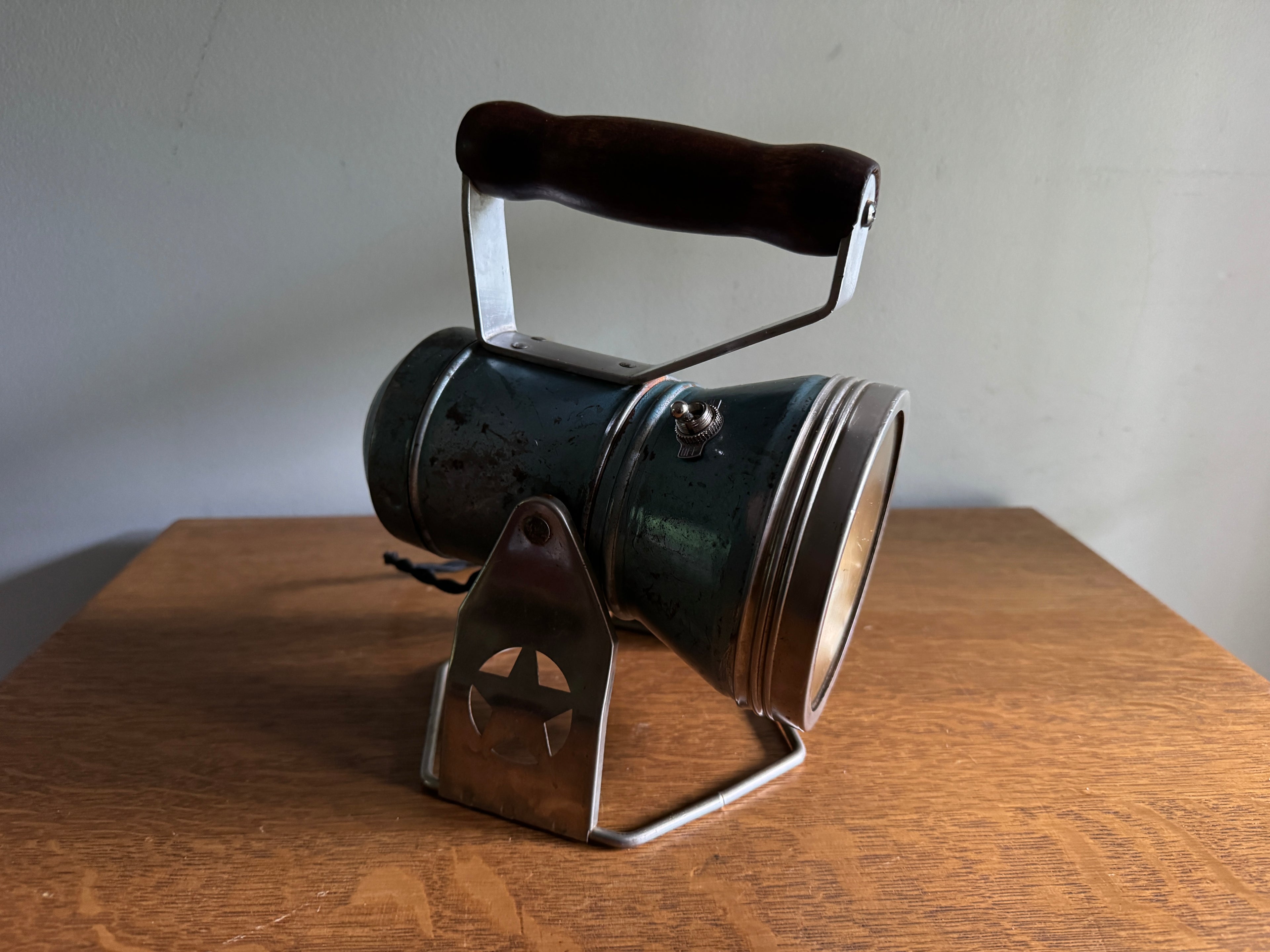 Vtg Blue Metal Railroad Lantern from Star Headlight & Lantern Co. Lamp ~ Upcycled Lamp