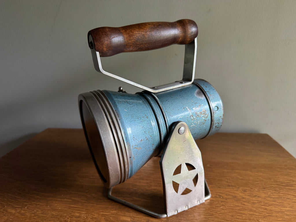 Vtg Blue Metal Railroad Lantern from Star Headlight & Lantern Co. Lamp ~ Upcycled Lamp