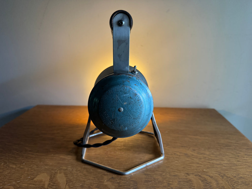 Vtg Blue Metal Railroad Lantern from Star Headlight & Lantern Co. Lamp ~ Upcycled Lamp