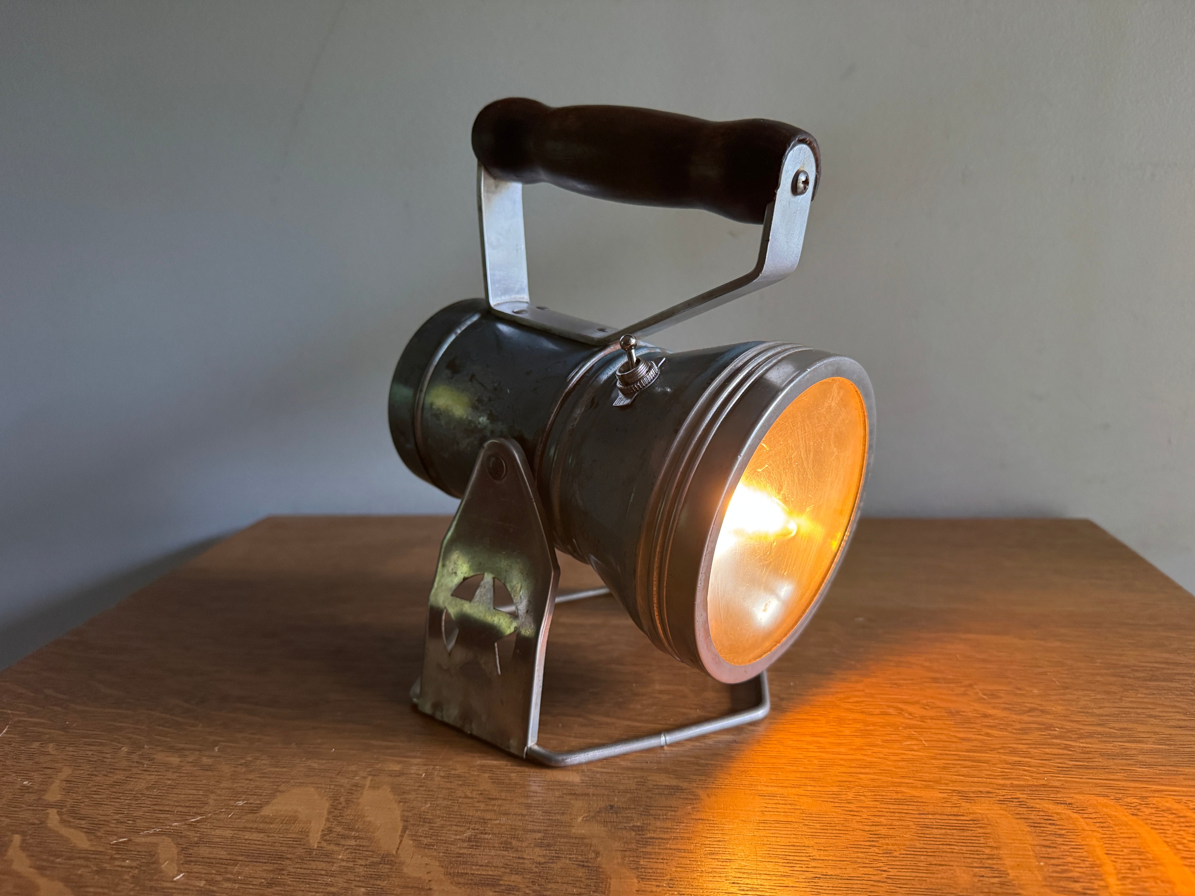 Vtg Blue Metal Railroad Lantern from Star Headlight & Lantern Co. Lamp ~ Upcycled Lamp