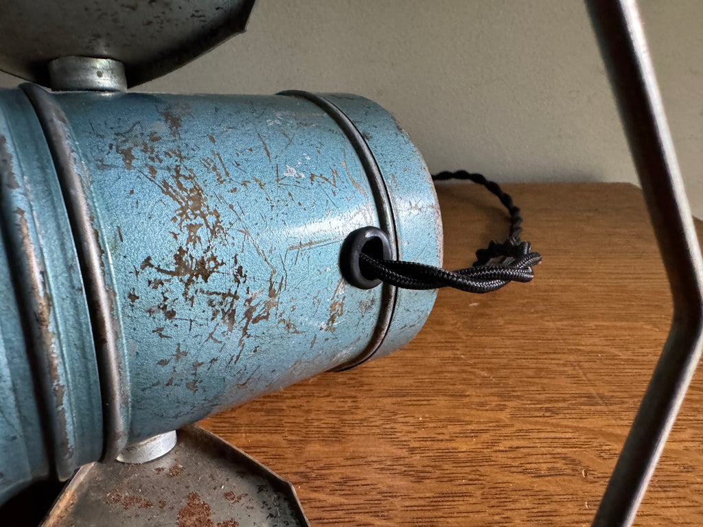 Vtg Blue Metal Railroad Lantern from Star Headlight & Lantern Co. Lamp ~ Upcycled Lamp