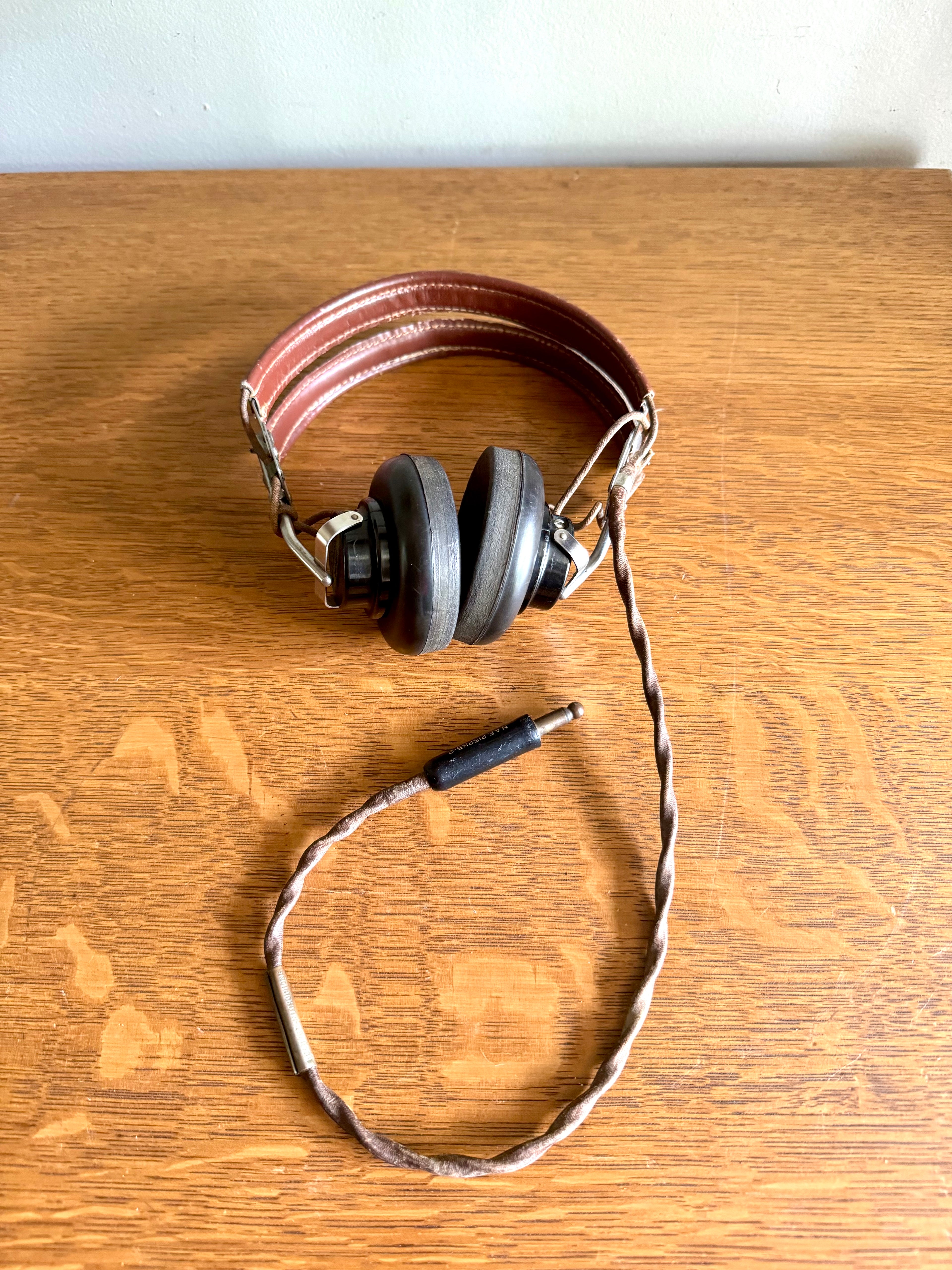 Vintage USAAF Type HB7 Aviation Headset with ANB-H-I Receivers | Type Hb-7 WW2 Headphones | Aviation Collectible Headphones | Old Headphones