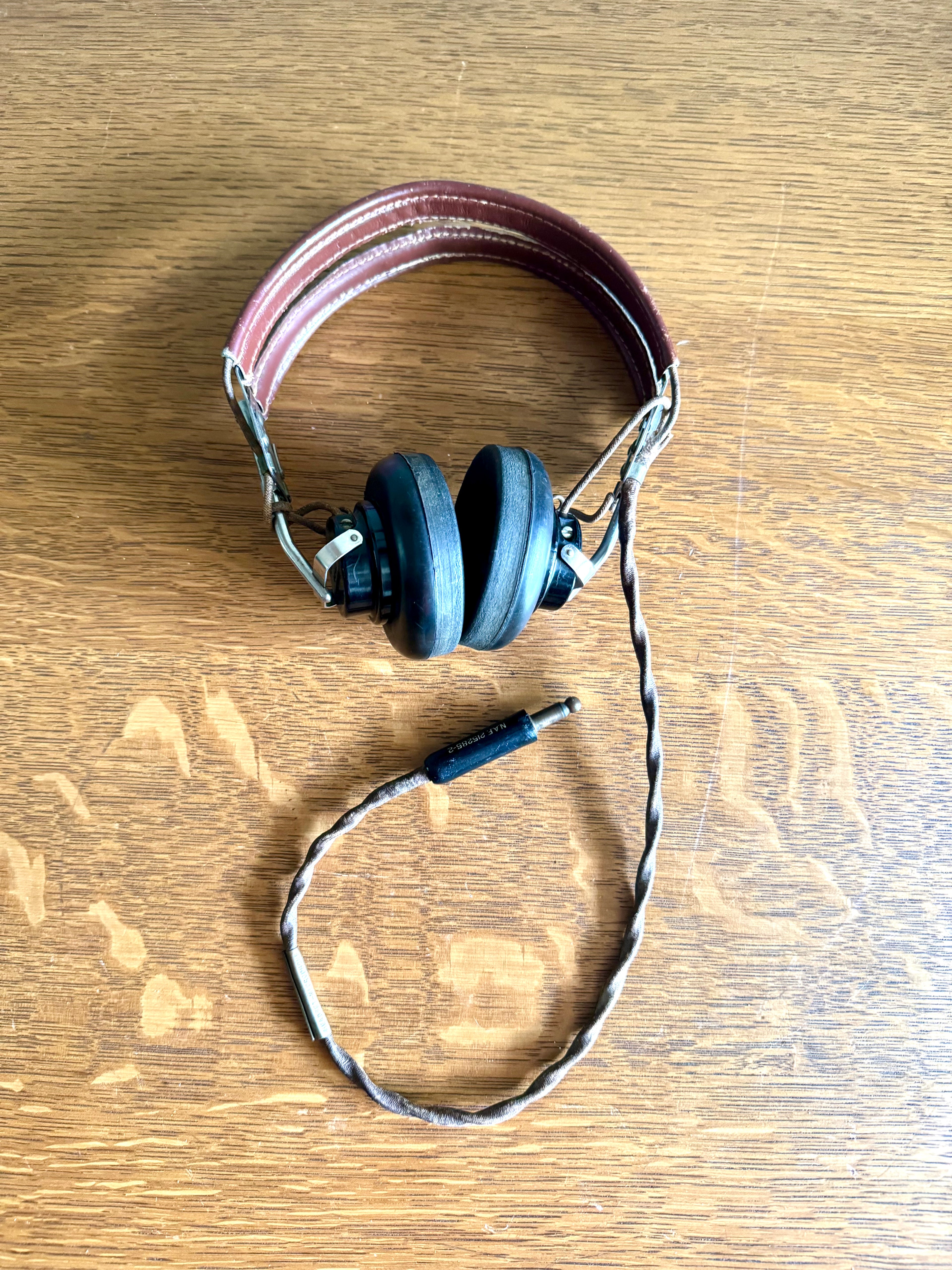 Vintage USAAF Type HB7 Aviation Headset with ANB-H-I Receivers | Type Hb-7 WW2 Headphones | Aviation Collectible Headphones | Old Headphones